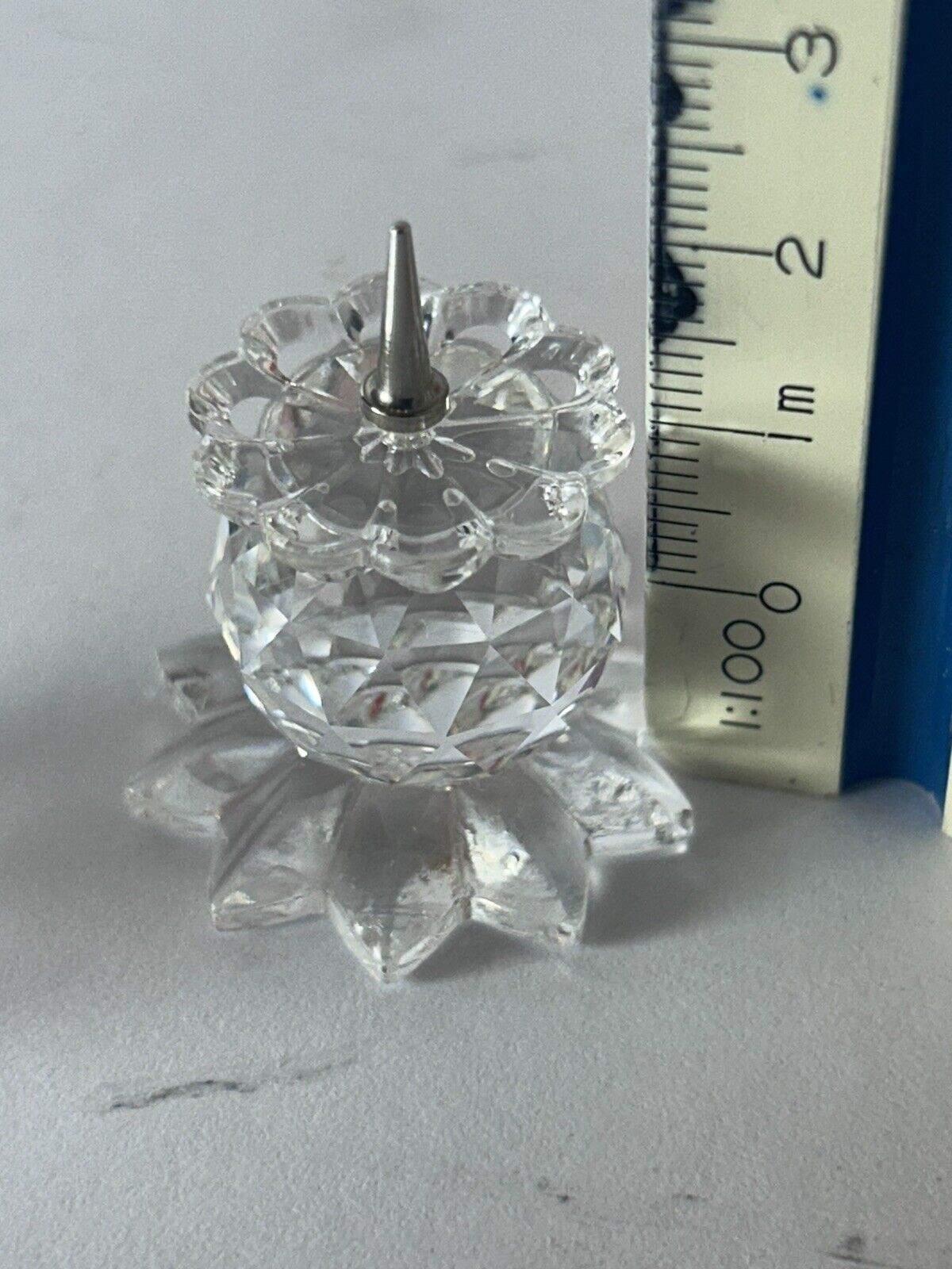 PAIR (2) Swarovski Crystal Mini Stick Pin Footed Candle Holders 2 Cm Approx