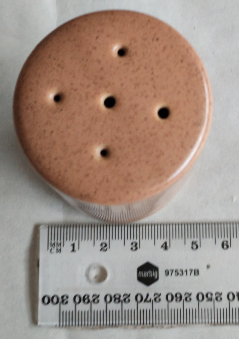 Vintage Japanese Stoneware Salt & Pepper Shakers | Speckled Peach Glaze | Japan