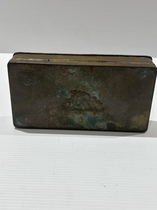 Vintage Polo Cigarettes Tobacco Metal Tin Smoking Tobacciana Collectible Patina
