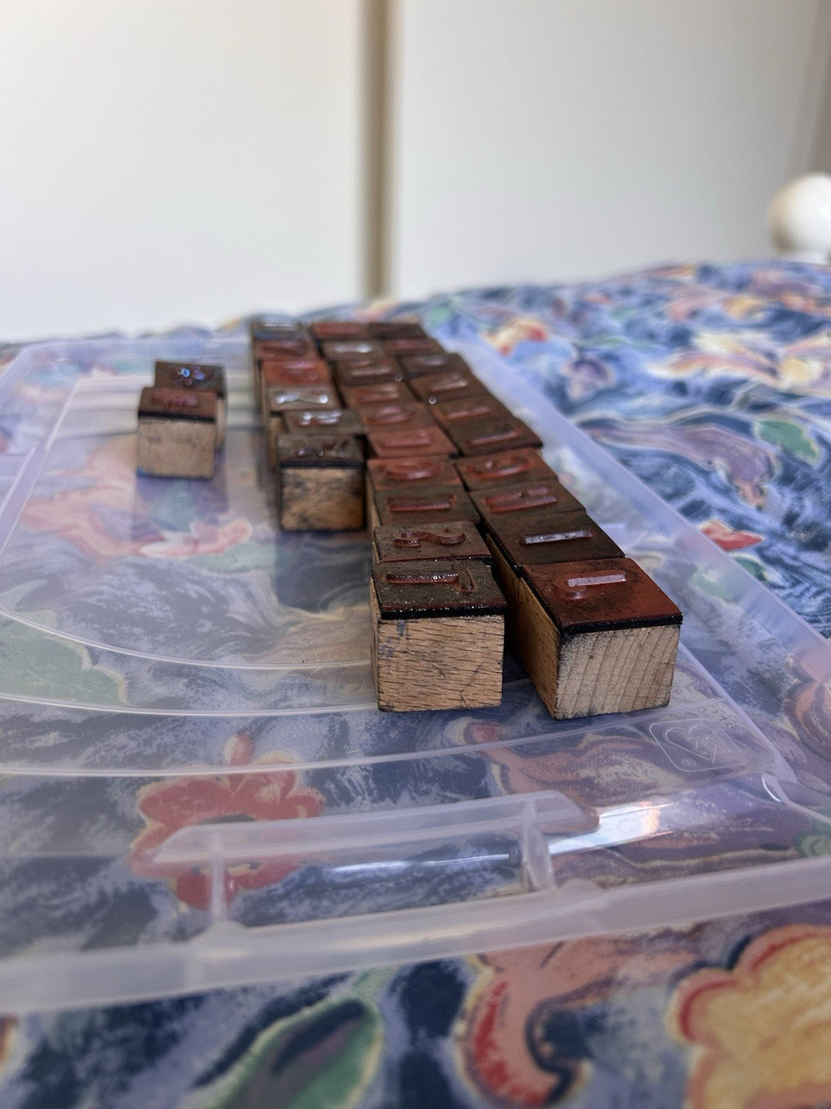 Vintage Wooden Rubber Stamp Alphabet Blocks – Complete A–Z + Symbols 