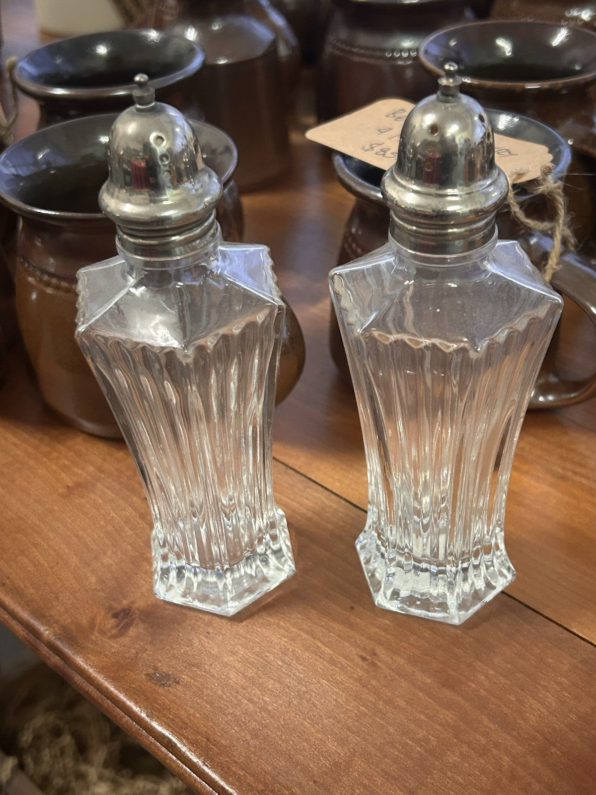 Vintage Mikasa Crystal Salt & Pepper Shakers – Set of Two