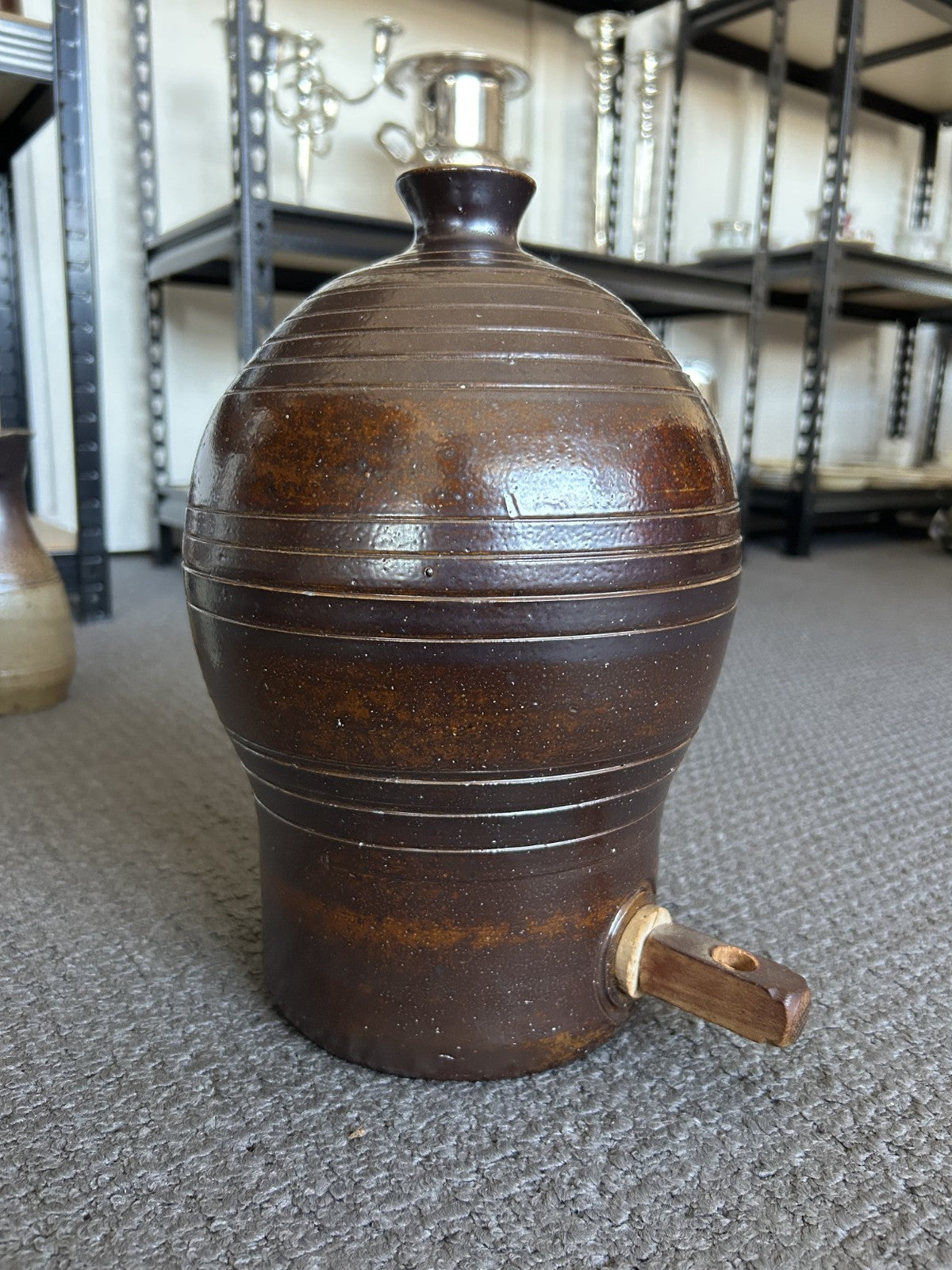 Vintage Bendigo Pottery Stoneware drink dispenser / wine or port barrell