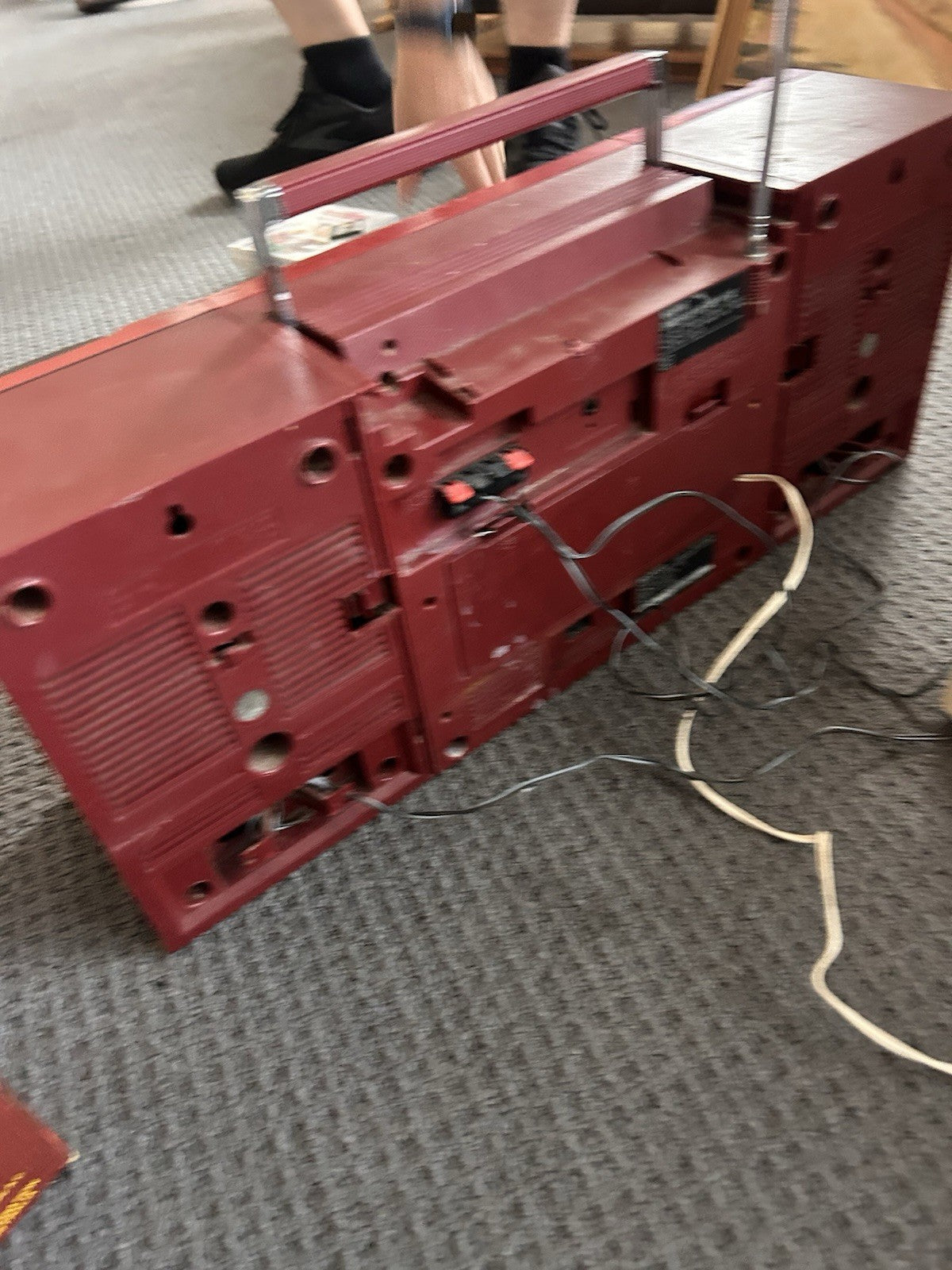 Vintage Sharp GF-A1 Red Boombox Cassette Radio | Tested & Tagged | Read Desc 