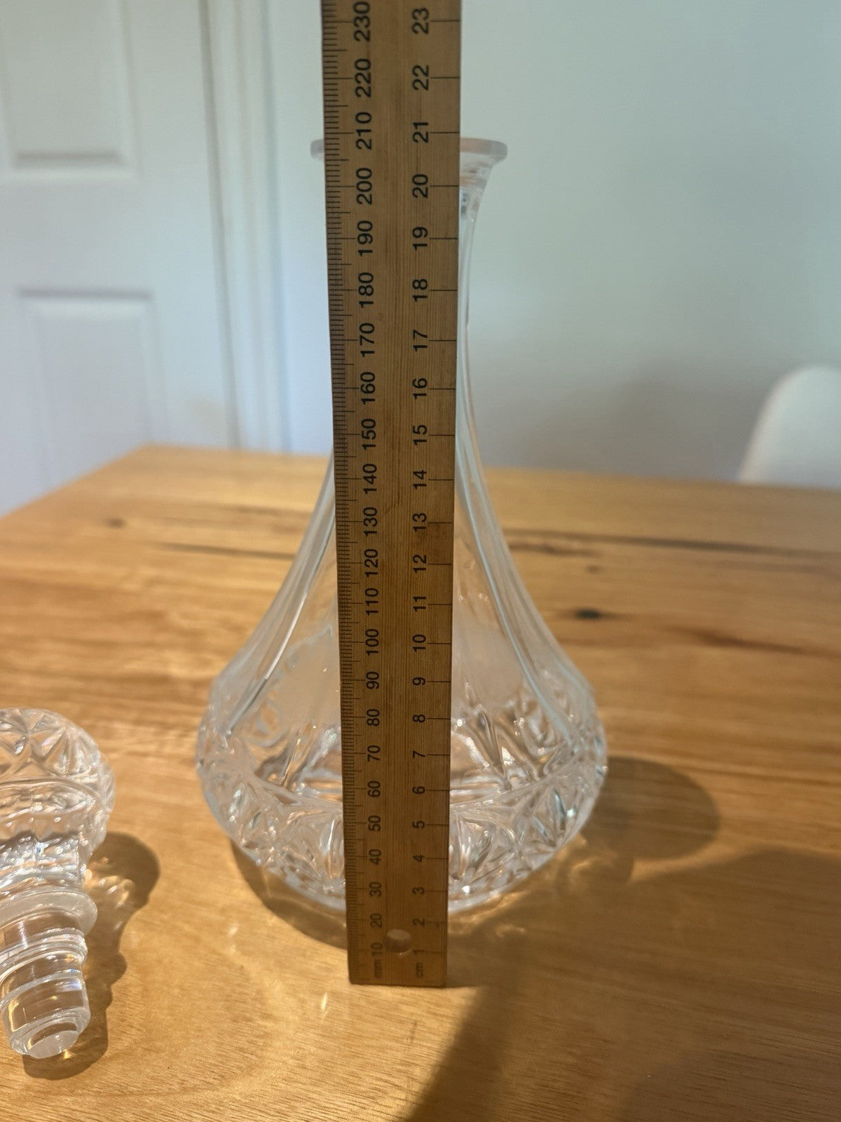 Cristal de Flandre France 24% Lead Crystal Decanter Stopper Vintage 27cm