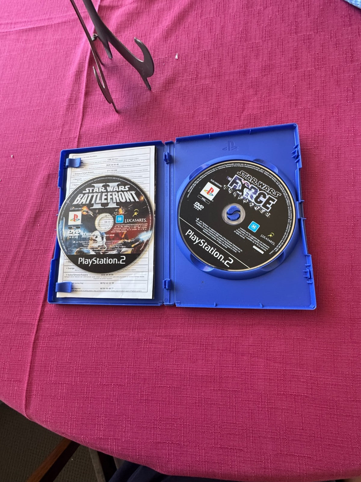 Star Wars The Force Unleashed + Battlefront II – PlayStation 2 PS2 PAL Bundle