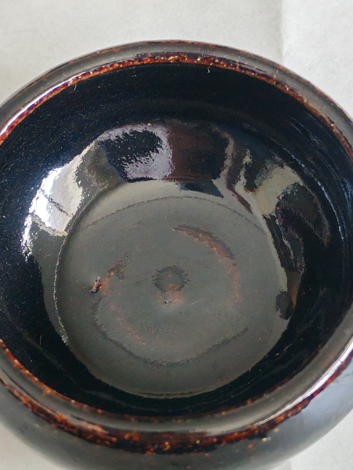 Vintage Studio Pottery Bowl. Tenmoku Glaze – Stoneware