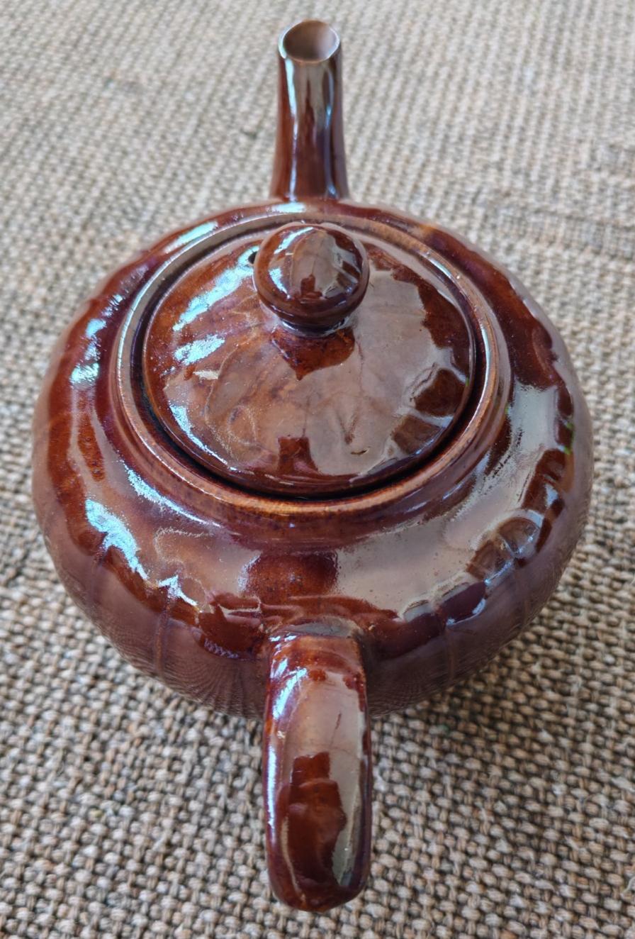 Vintage Brown-Glazed Studio Pottery Teapot with Lid | c. Mid–Late 20th Century