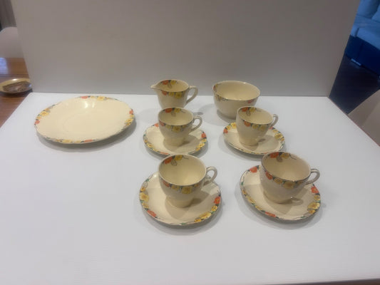 Royal Marigold Raymond Meakin 4 Cups/Saucers , Jug, Sugar & Plate & free extras