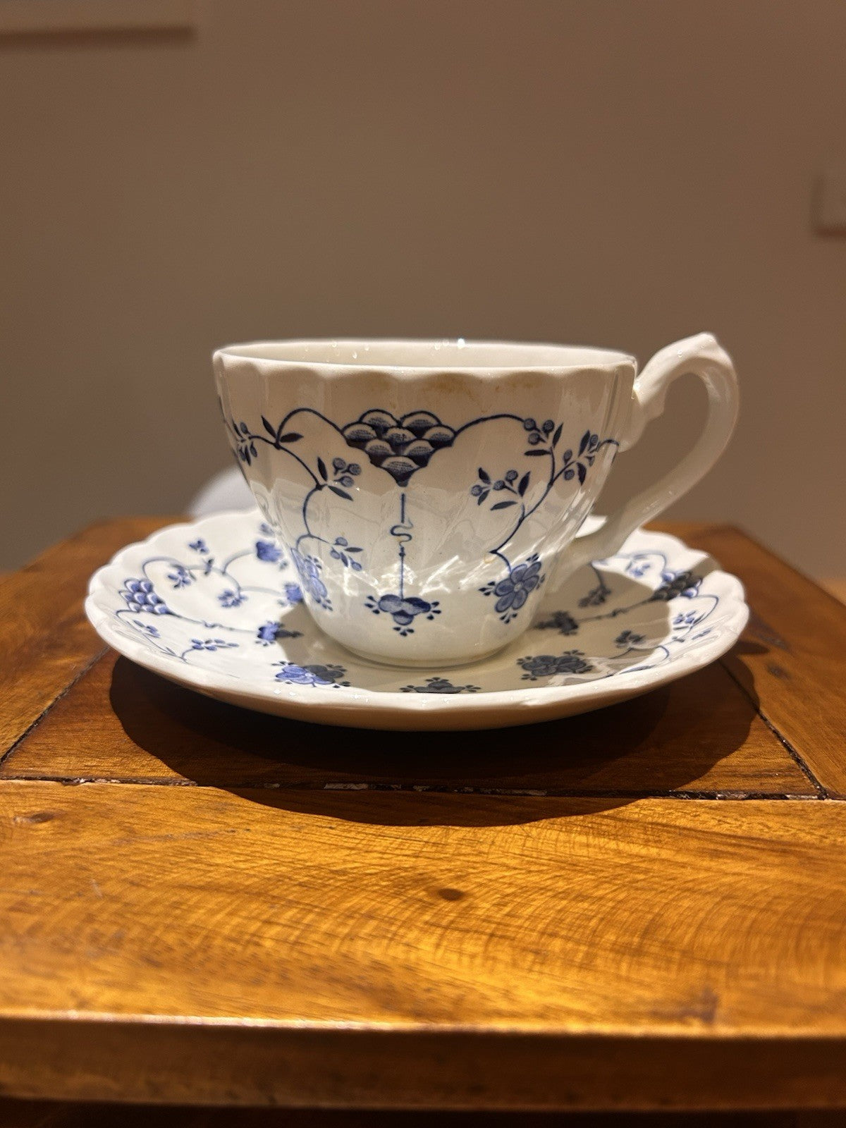Myott Finlandia Blue Cup & Saucer 1982 England Staffordshire Vintage
