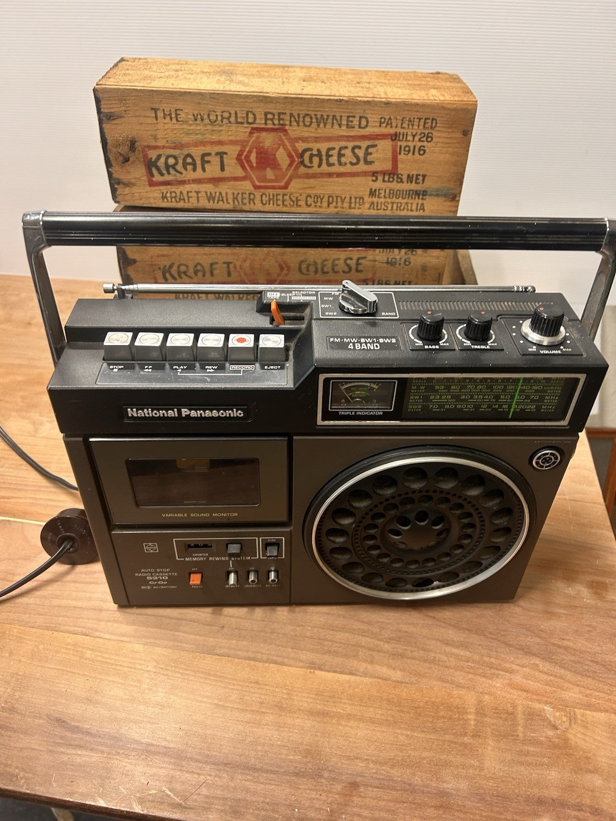 National Panasonic 5310 Radio Cassette Recorder 1970s Japan Works CrO₂