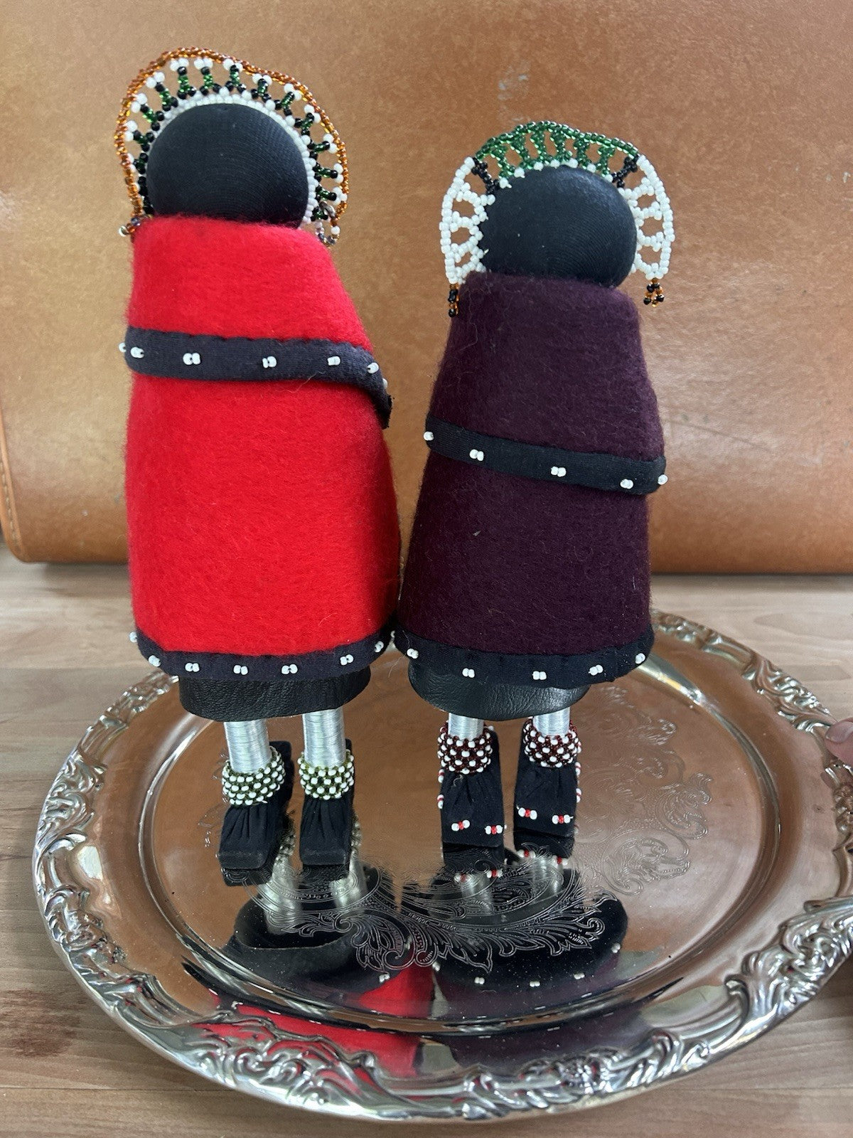 South African Ndebele Linga Koba Doll Traditional Beaded Ceremonial, Two.