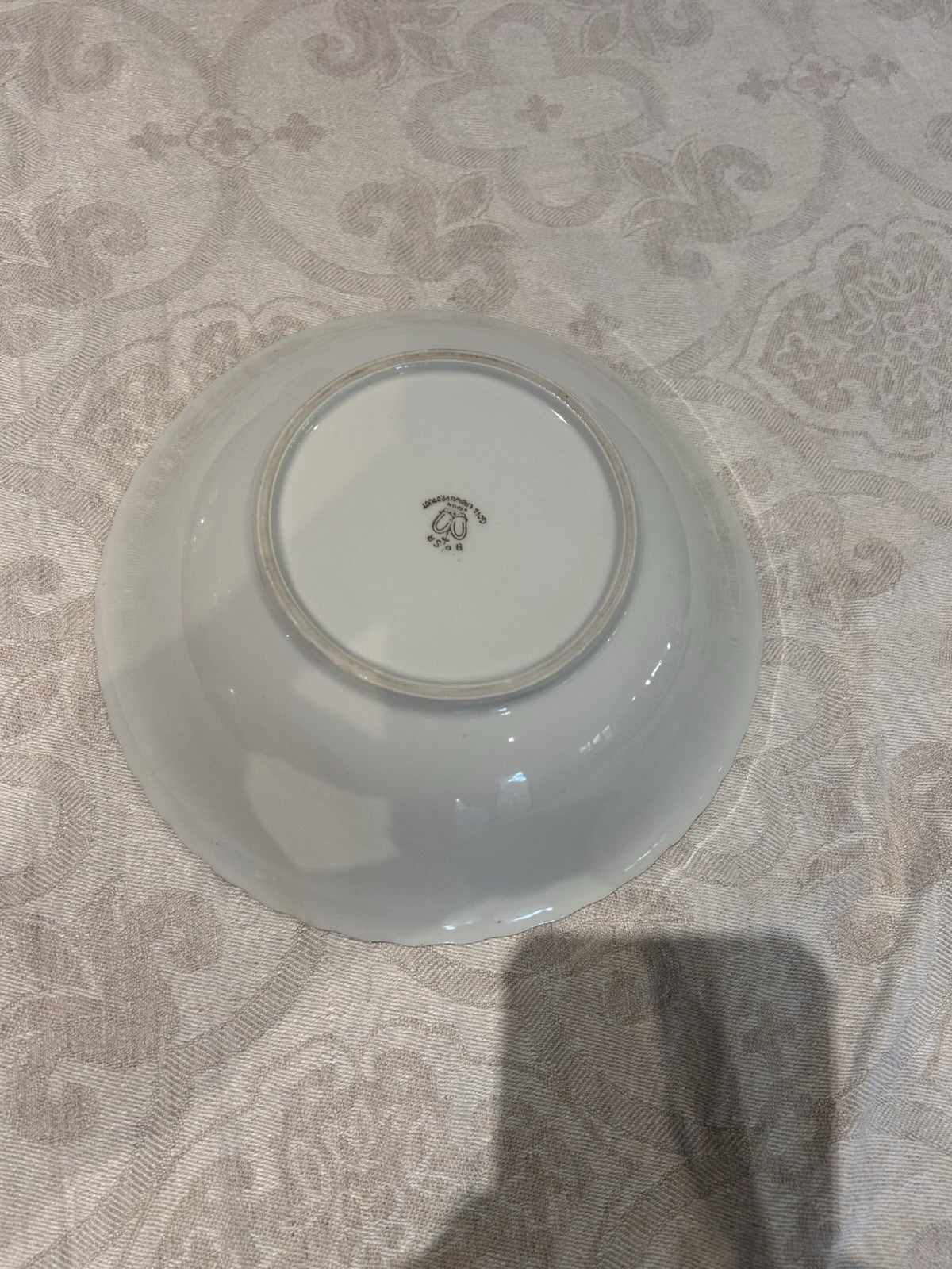 Vintage German Lustreware Bowl B.S.A. Bavaria Romantic Scene Gilt Rim 20cm