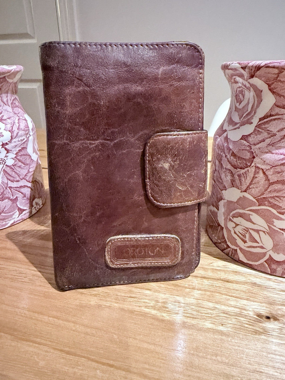Oroton Leather Wallet Made In Australia Brown Vintage Bifold Coin Zip