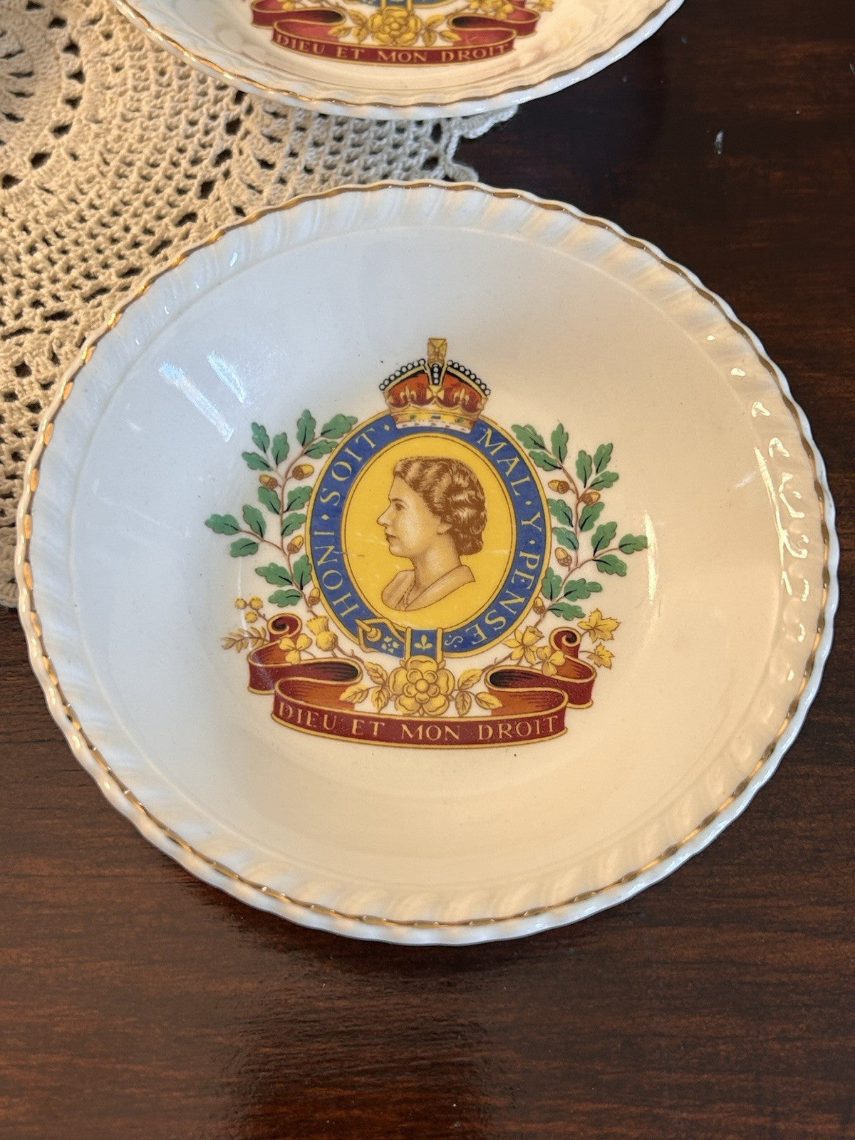 1953 Queen Elizabeth II Coronation Bowls x4 Johnson Australia Sovereign Pottery