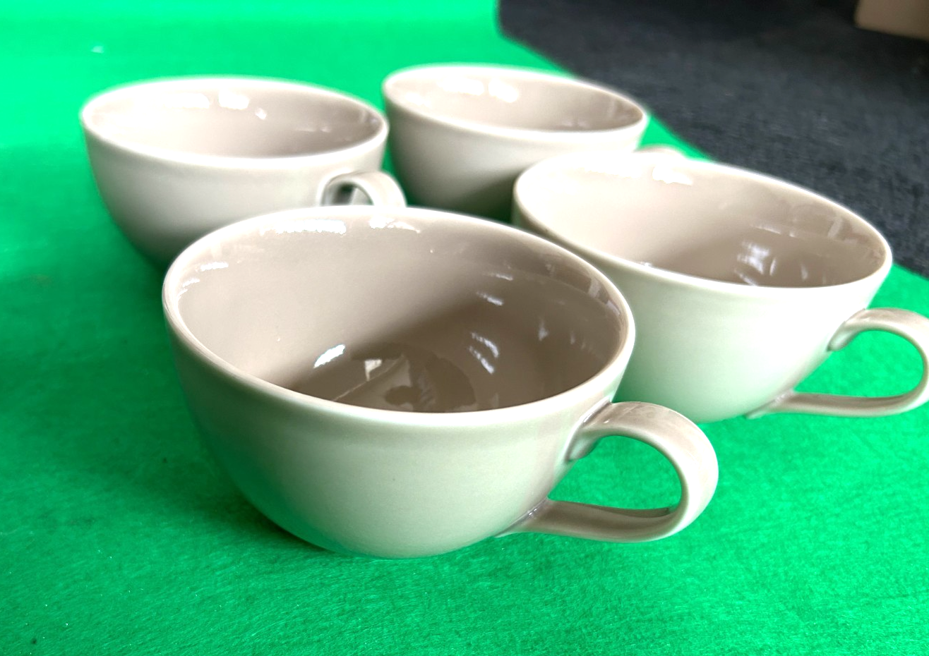 Royal Doulton Gordon Ramsay MAZE Cups Set of 4 Taupe Stoneware