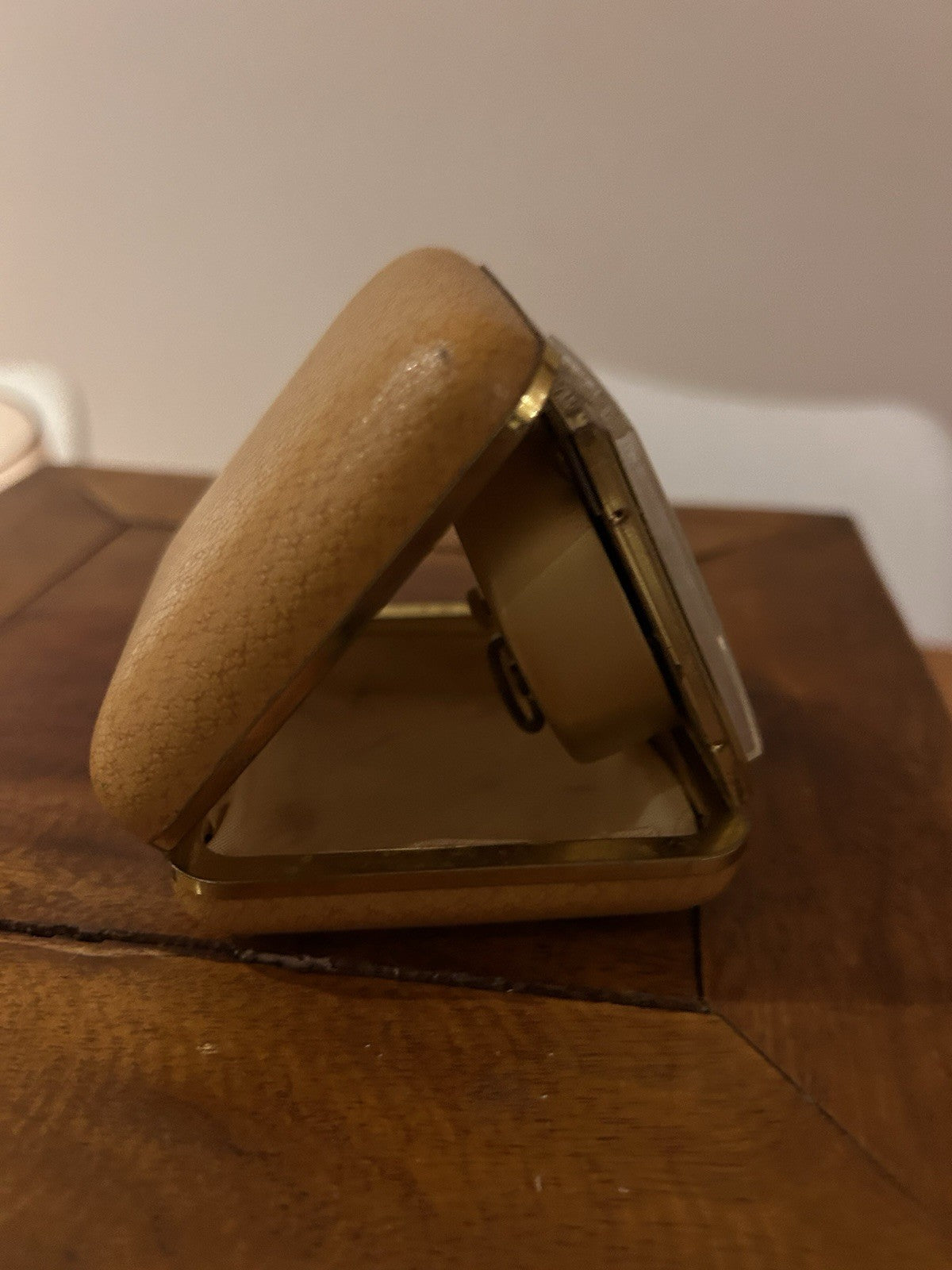Vintage Europa German Travel Alarm Clock Folding Case Working Date