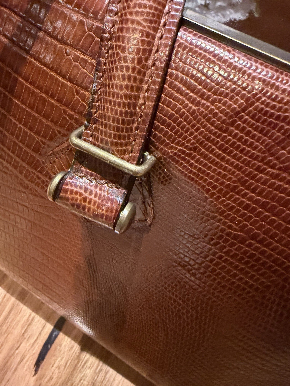 Jean Paul Gaultier Vintage Reptile Effect Leather Travel Doctor Bag Italy 1990s