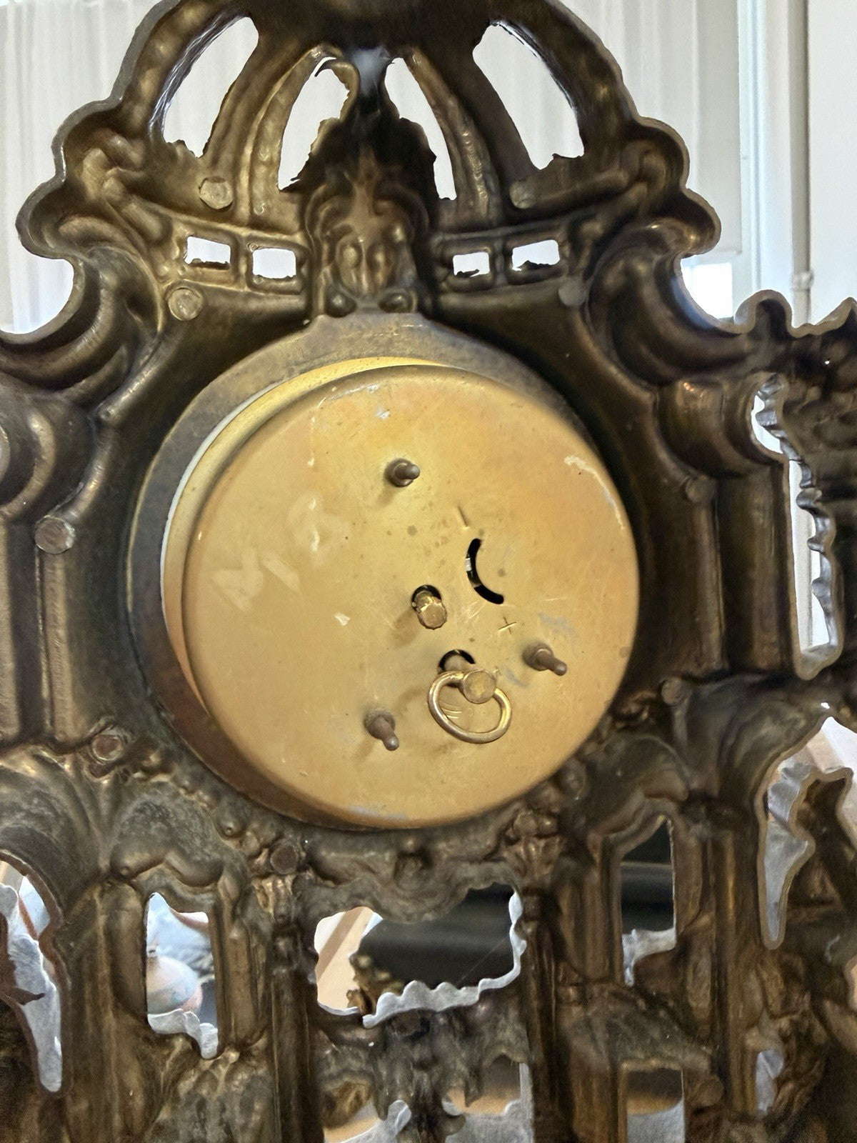 Vintage West Germany Ornate Mantel Clock Mechanical Rococo Baroque Figural