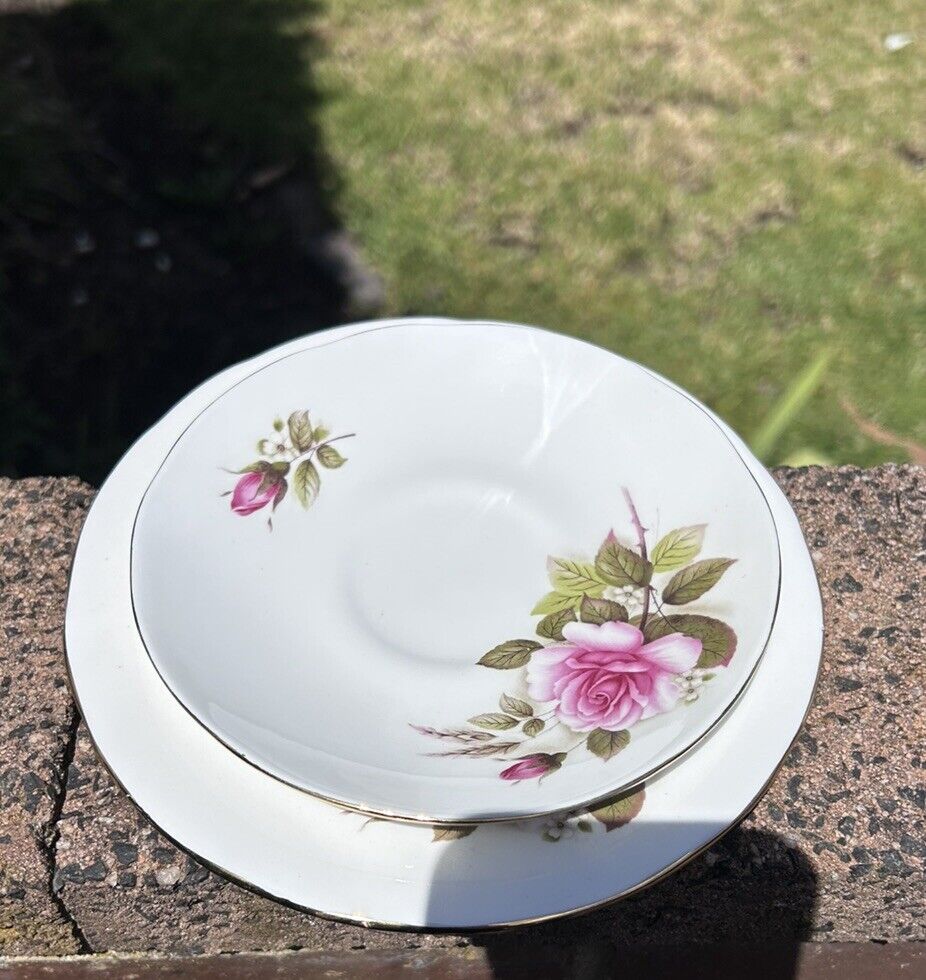 Kingsley Staffordshire England Tea Cup And 2 x Plate Set - Bone China