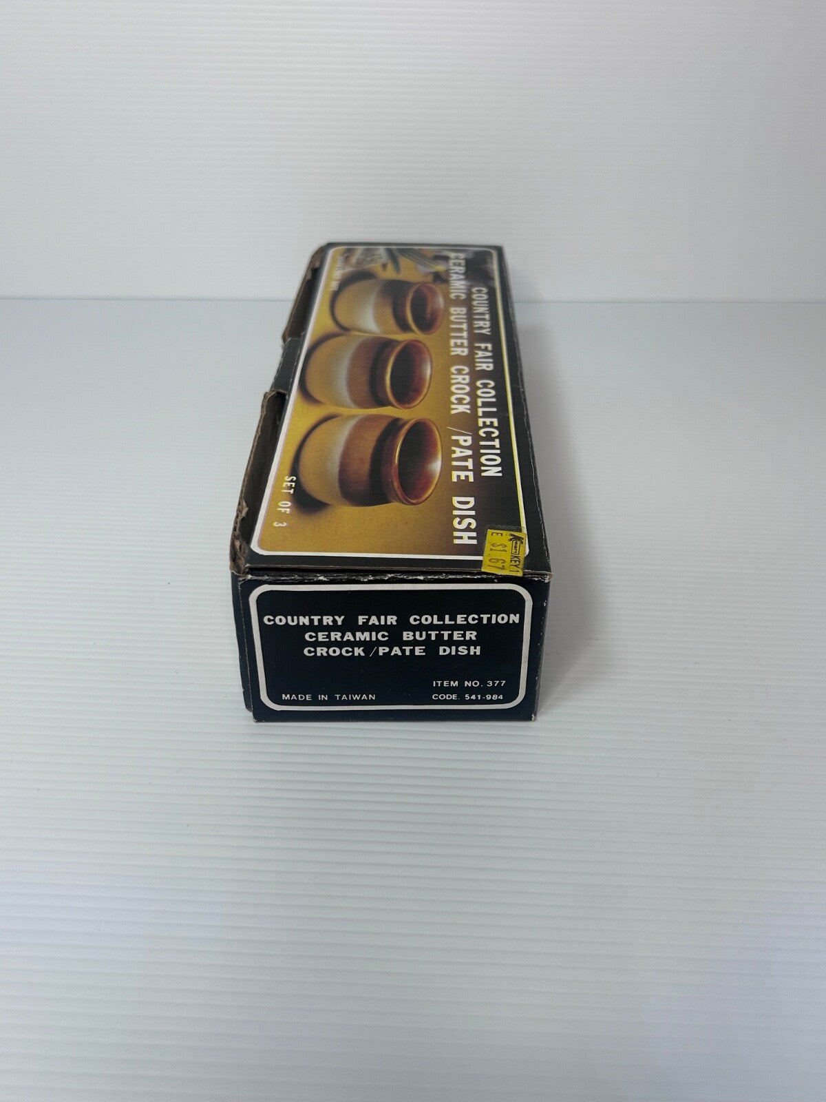 Country Fair Collection Ceramic Butter Crock Pate Dish original box & price labe