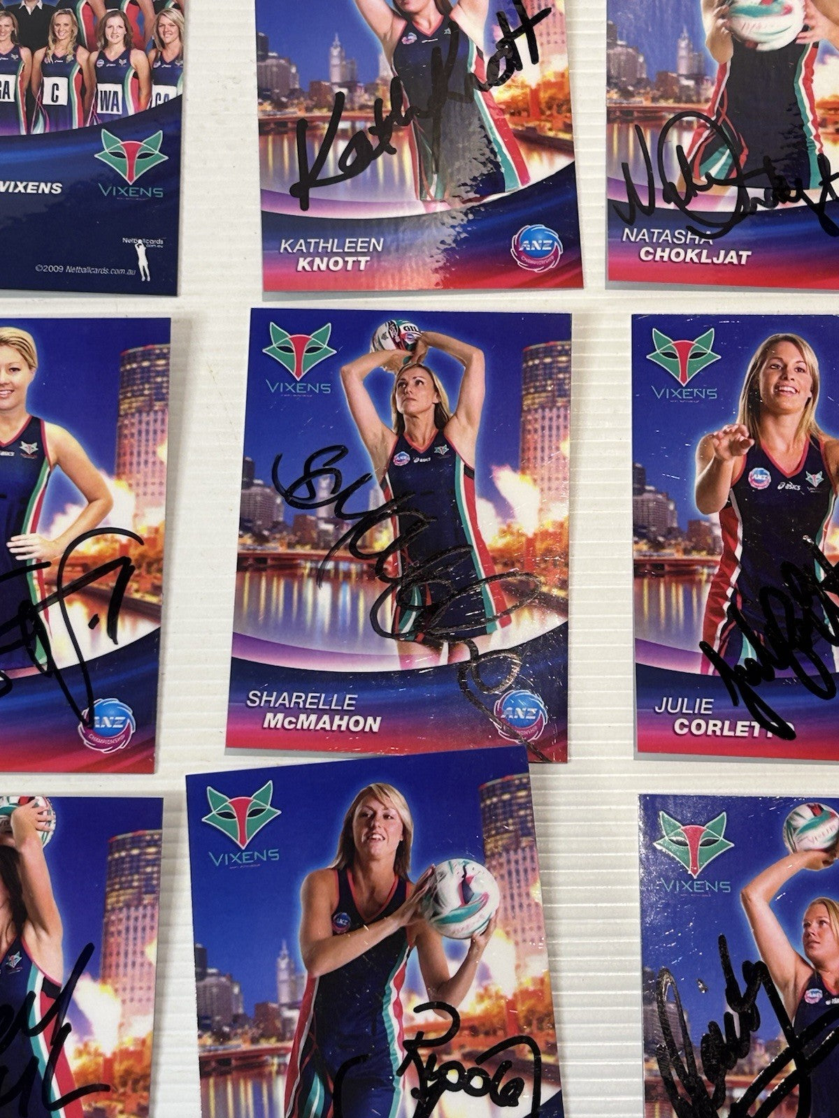2009 Melbourne Vixens Signed Card Set Netball Premiers McMahon Chatfield
