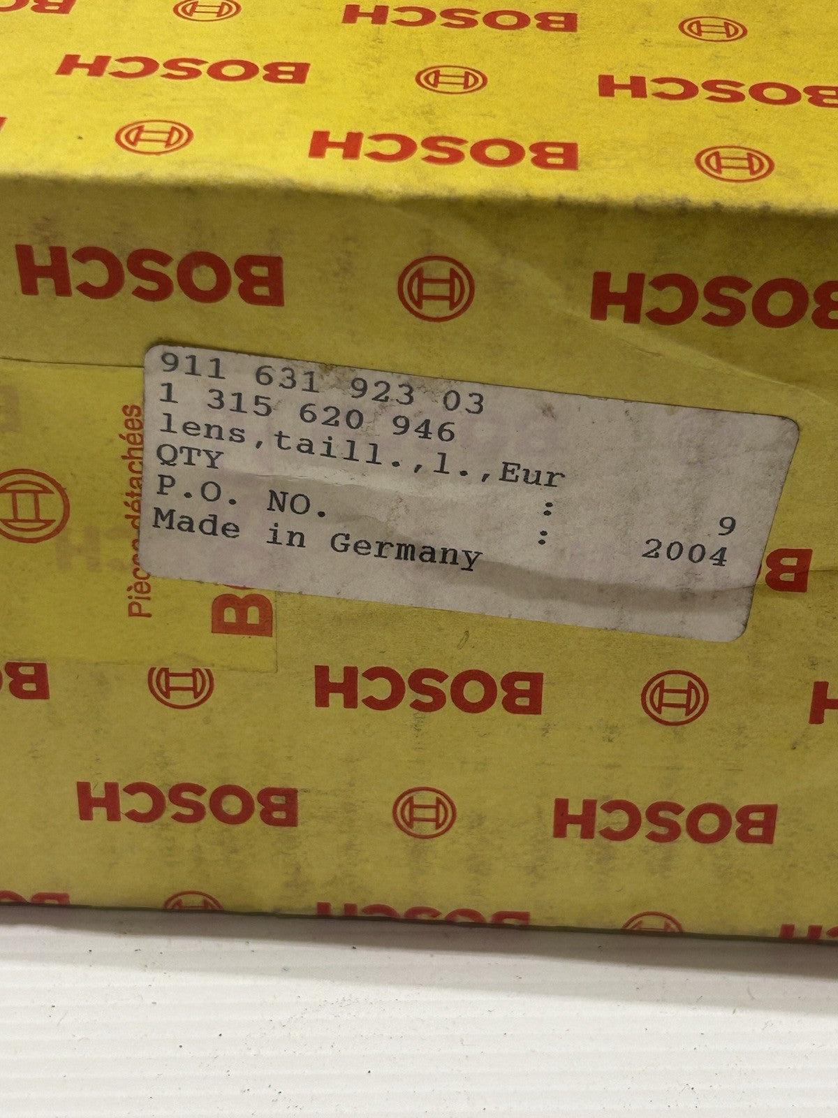 Pair Bosch Porsche 911 Rear Tail Light Lenses 1964–73 | OEM | 911.631.924.03