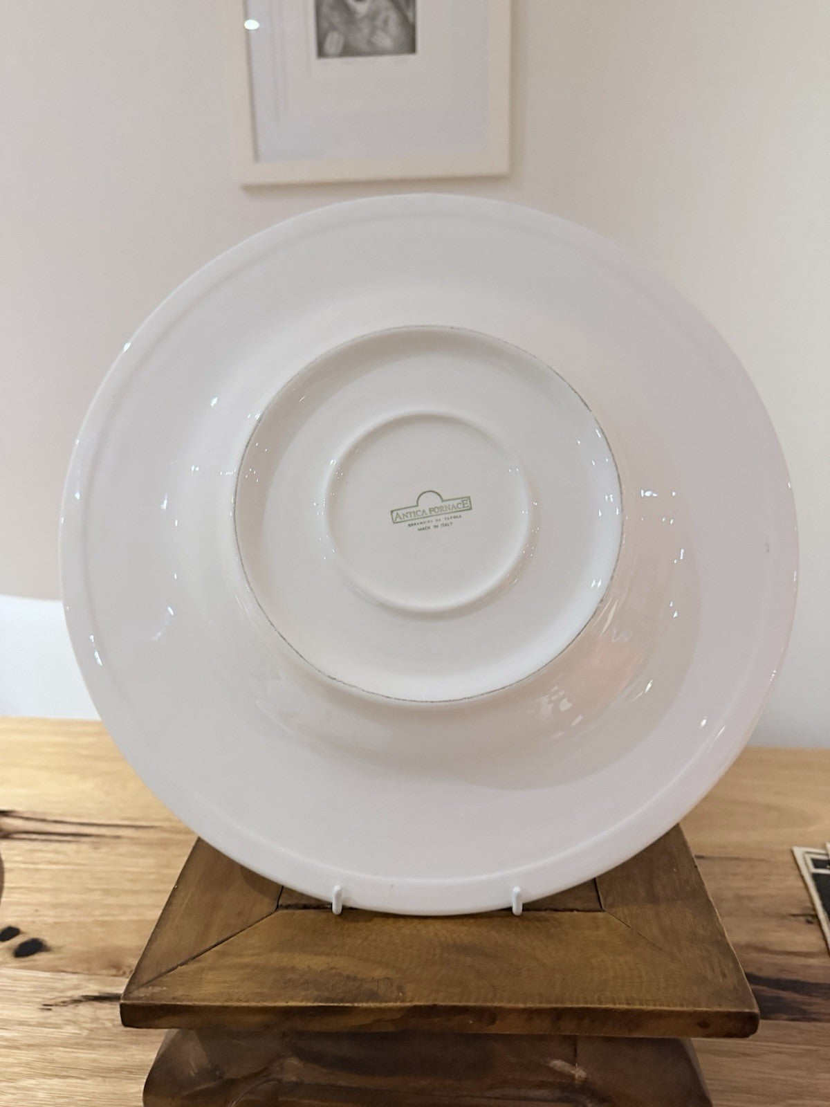 Antica Fornace Italy Large 34.5cm Ceramic Charger Plate Leaf Design