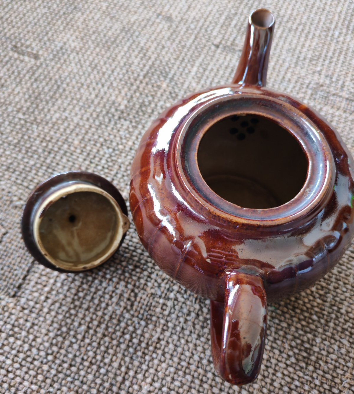 Vintage Brown-Glazed Studio Pottery Teapot with Lid | c. Mid–Late 20th Century