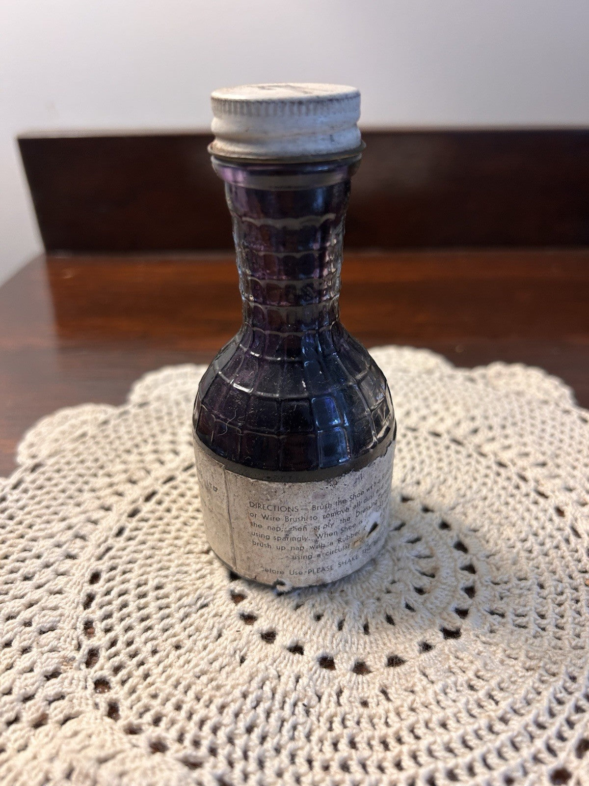 Vintage Meltonian Black Suede Cleaner Bottle 2 fl.oz Australia 1950s