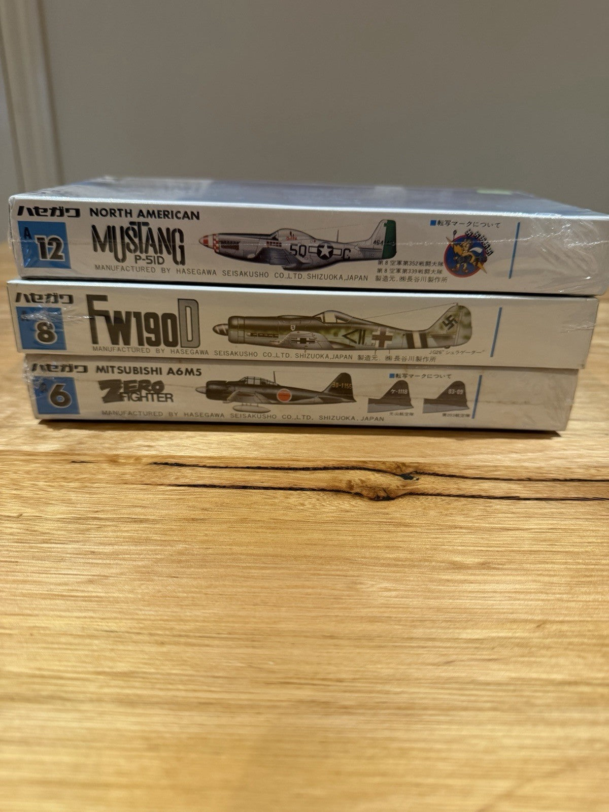 Hasegawa 1/72 Zero Fighter Mustang P-51D Fw190D Factory Sealed Model Kit Lot