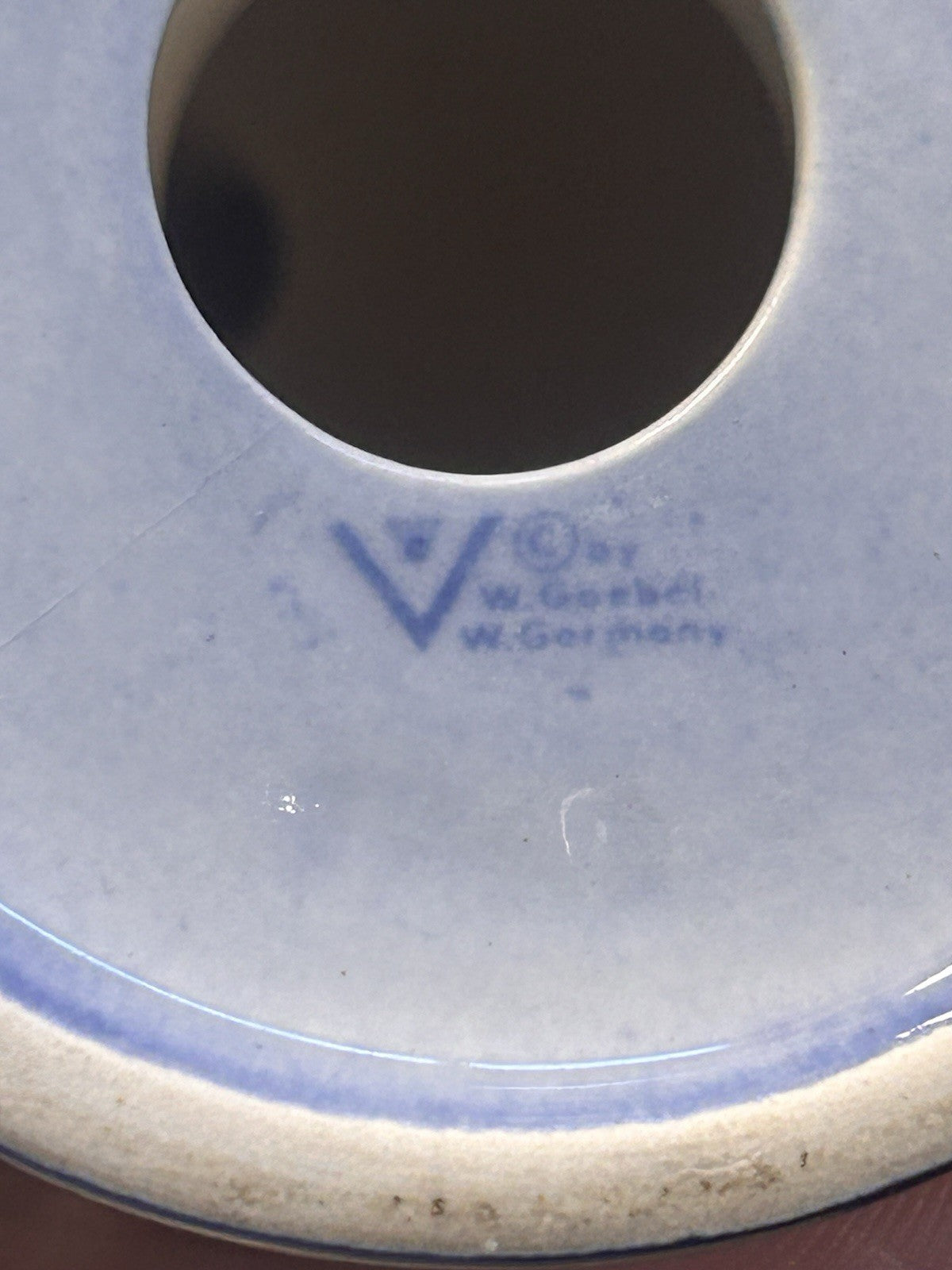 Goebel West Germany Rooster Figurine Blue Hand Painted Folk Art Style 17cm