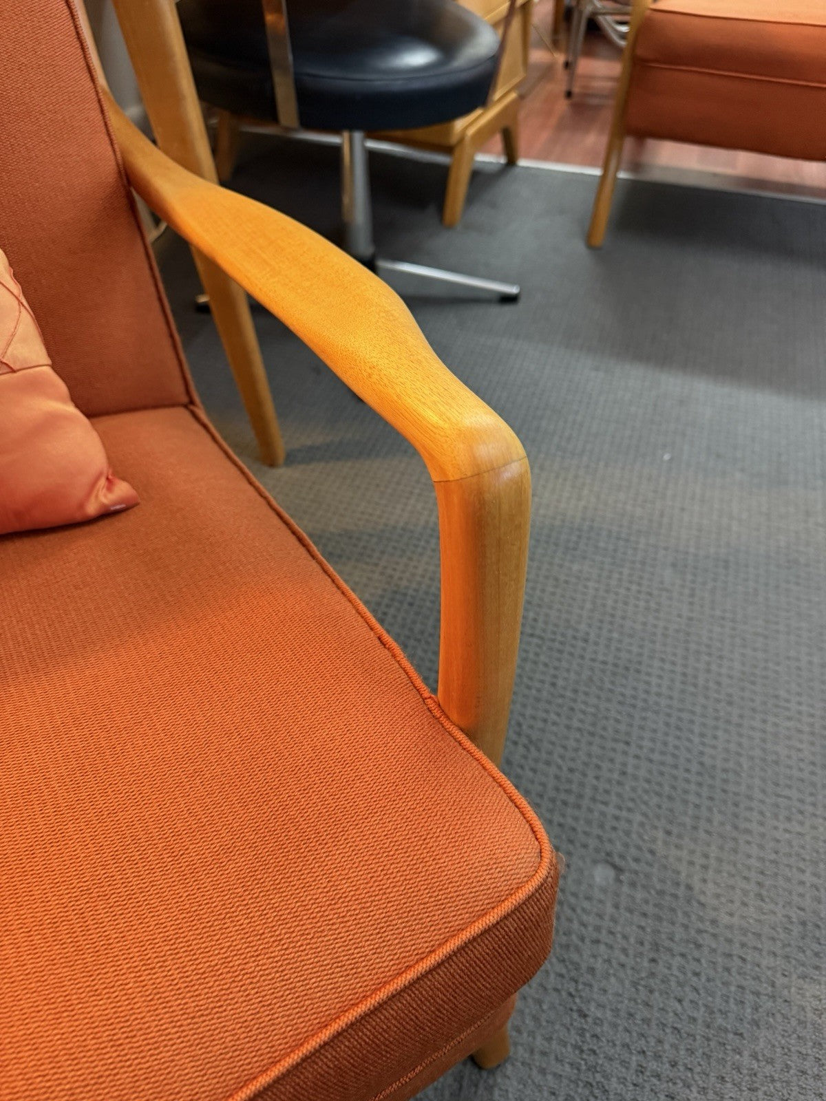 Dario Zoureff Armchair 1960s Australian MCM Restored Timber Original Fabric