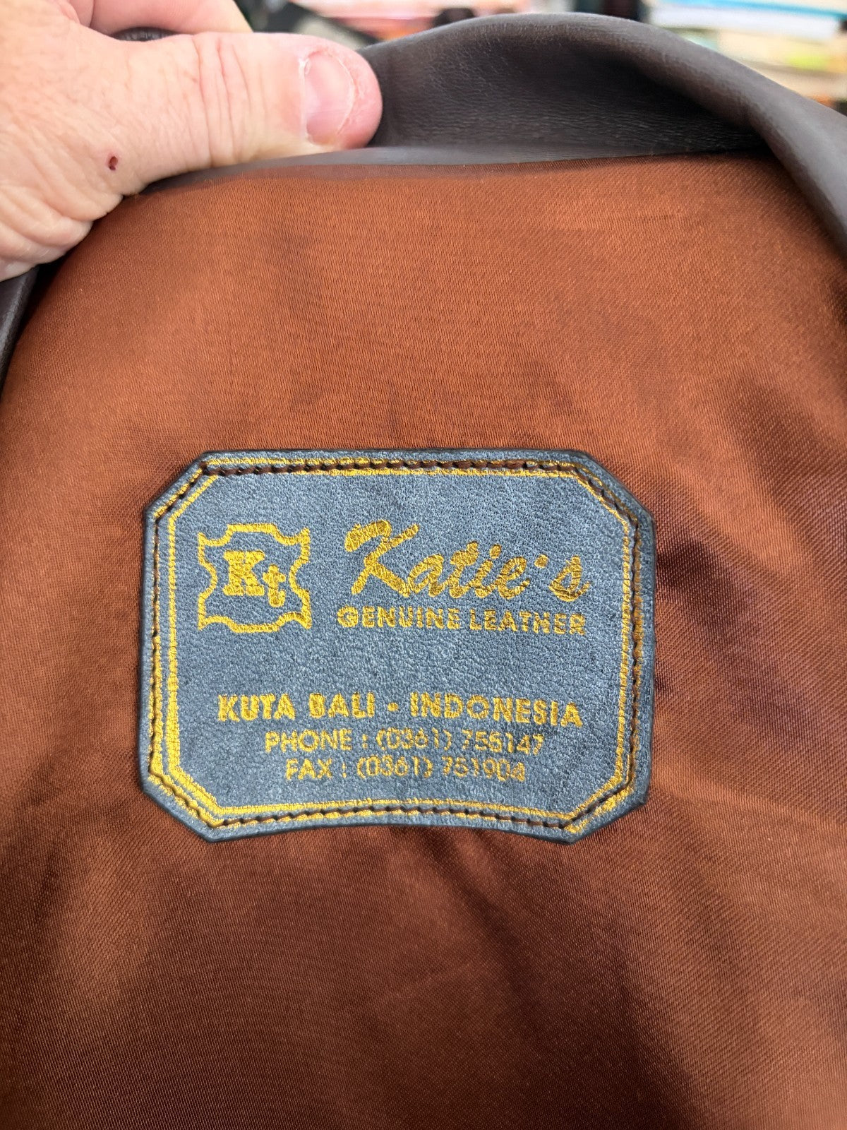Vintage Katie's Genuine Leather Brown Blazer Jacket Men's AU XL Bali Indonesia