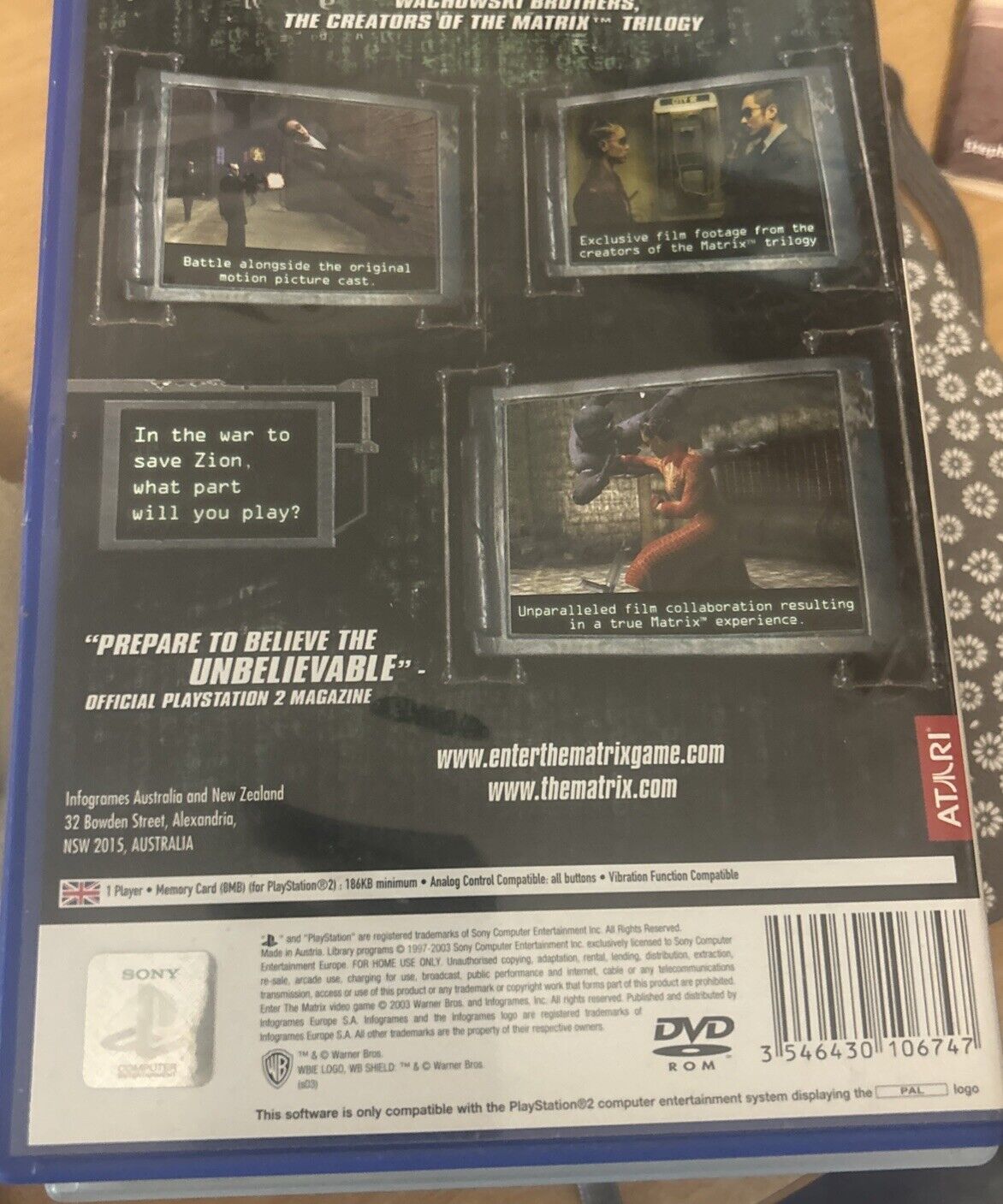 Enter The Matrix PS2 Sony PlayStation Video Game Free Post PAL