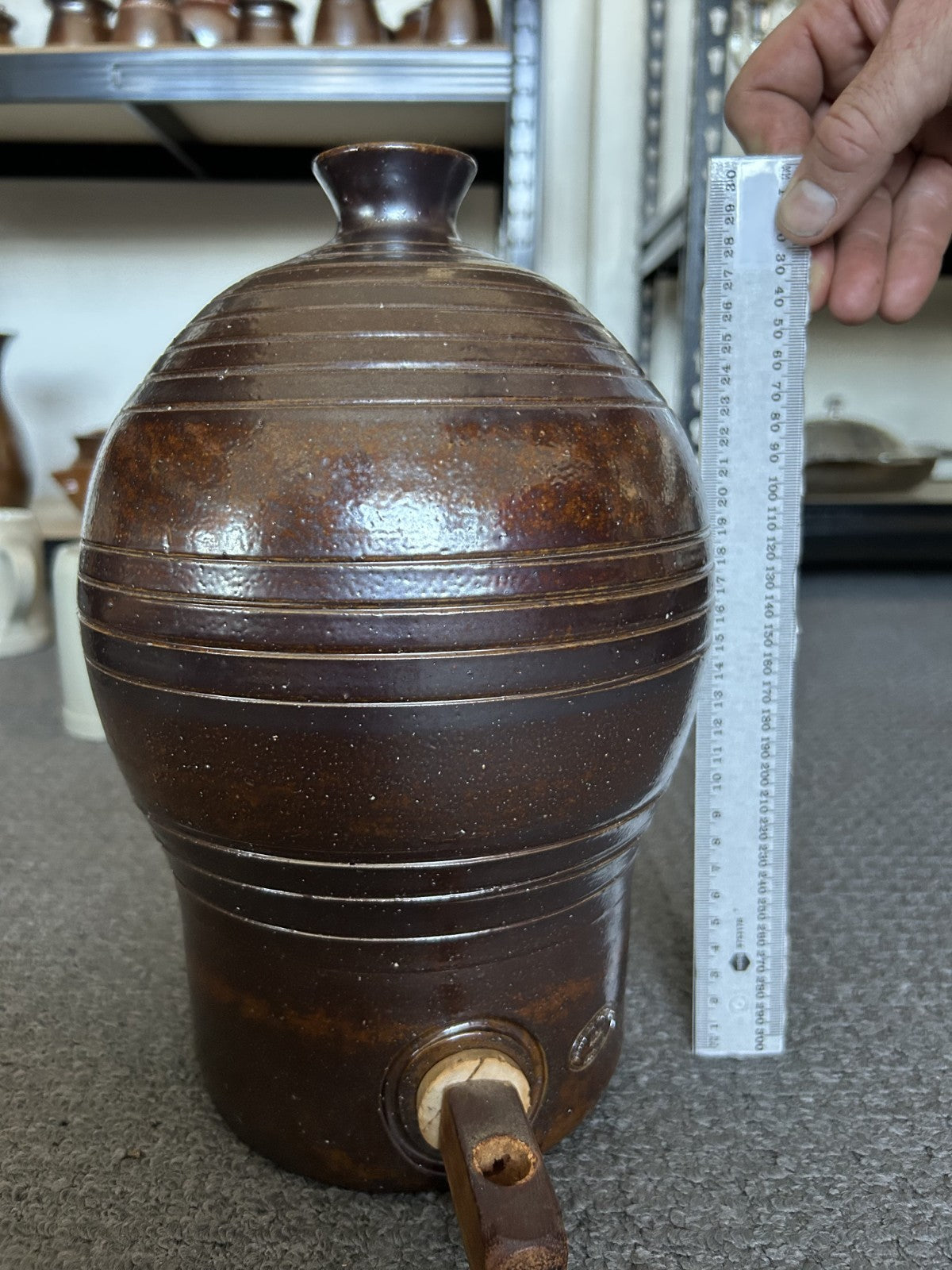 Vintage Bendigo Pottery Stoneware drink dispenser / wine or port barrell