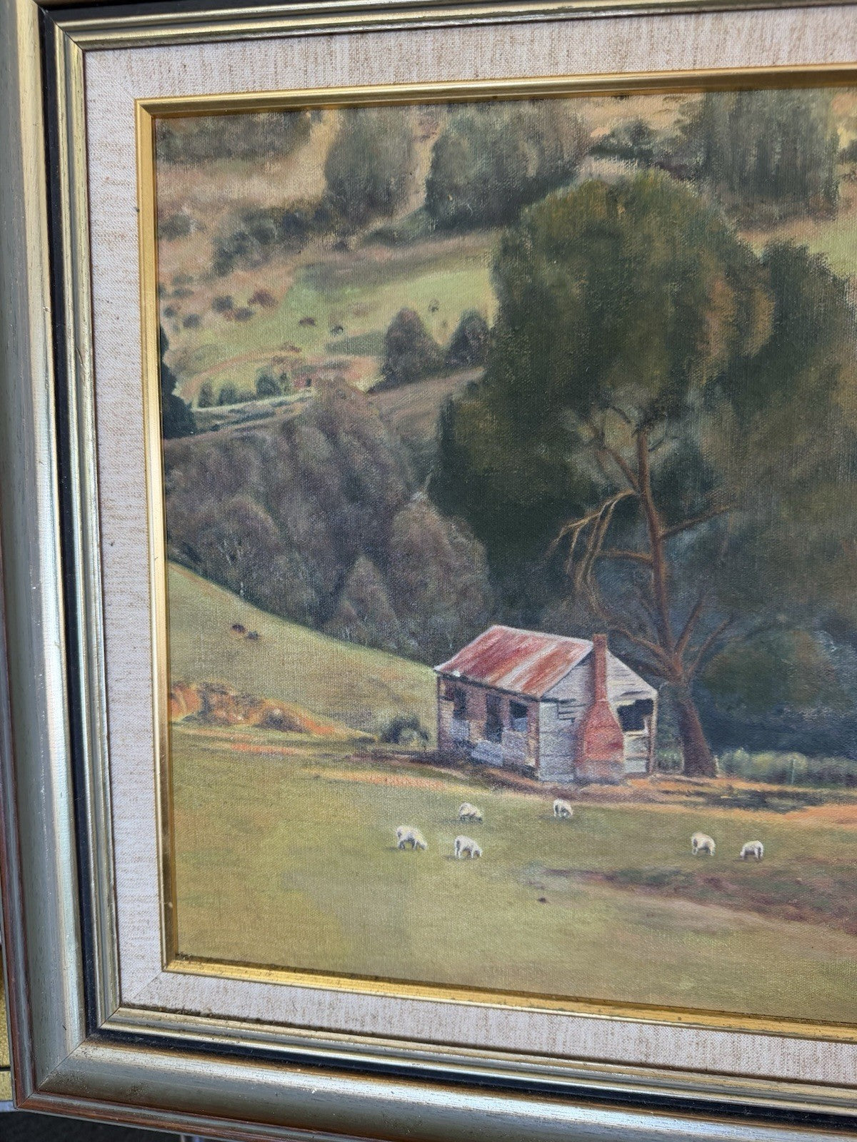 Don Hunter Australian Landscape Oil Painting Rural Farm Cottage Signed Framed
