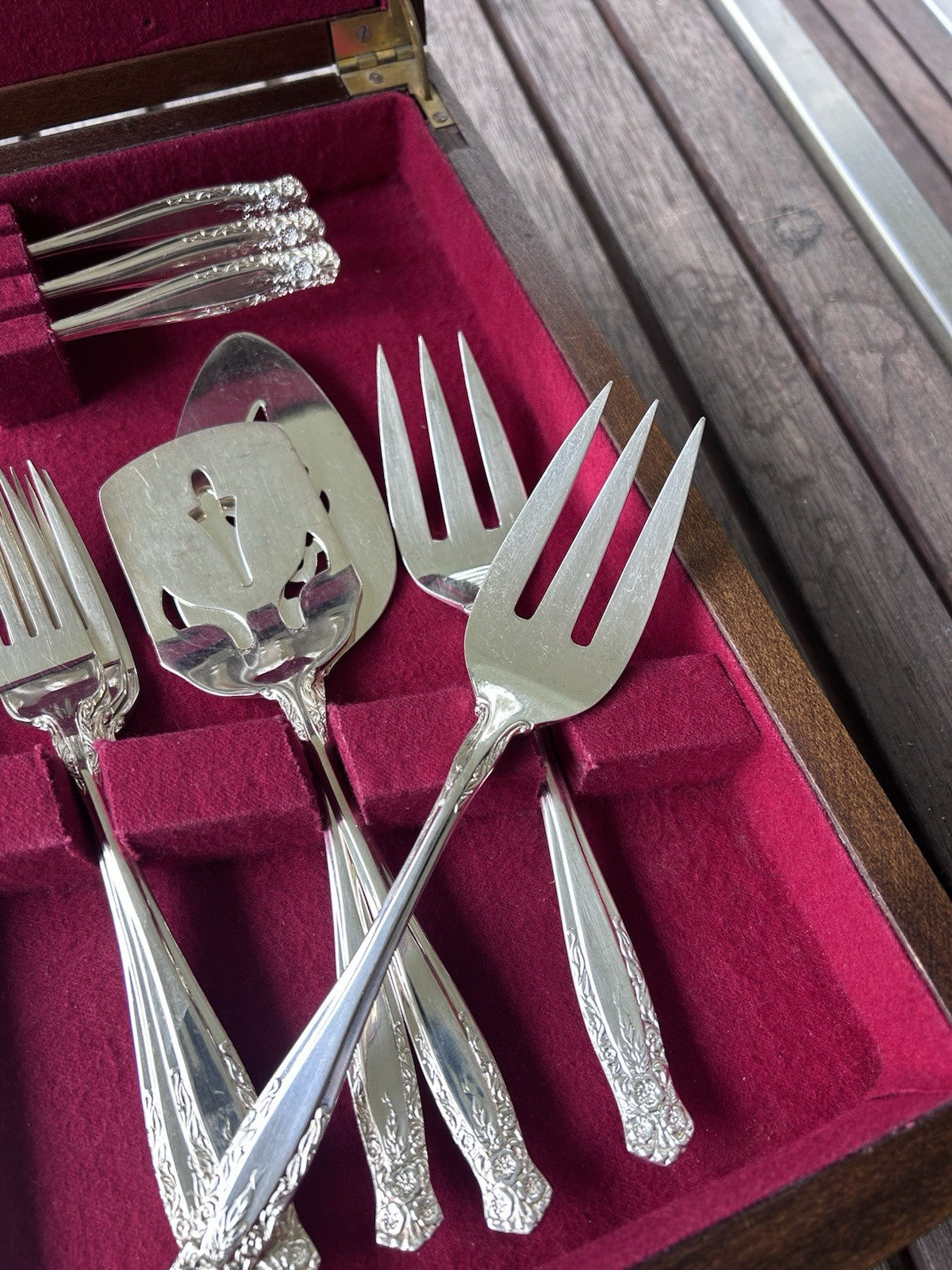Grosvenor Laureate Silver Plated Cutlery Set for 6 + Serving Pieces 1960s Vintag