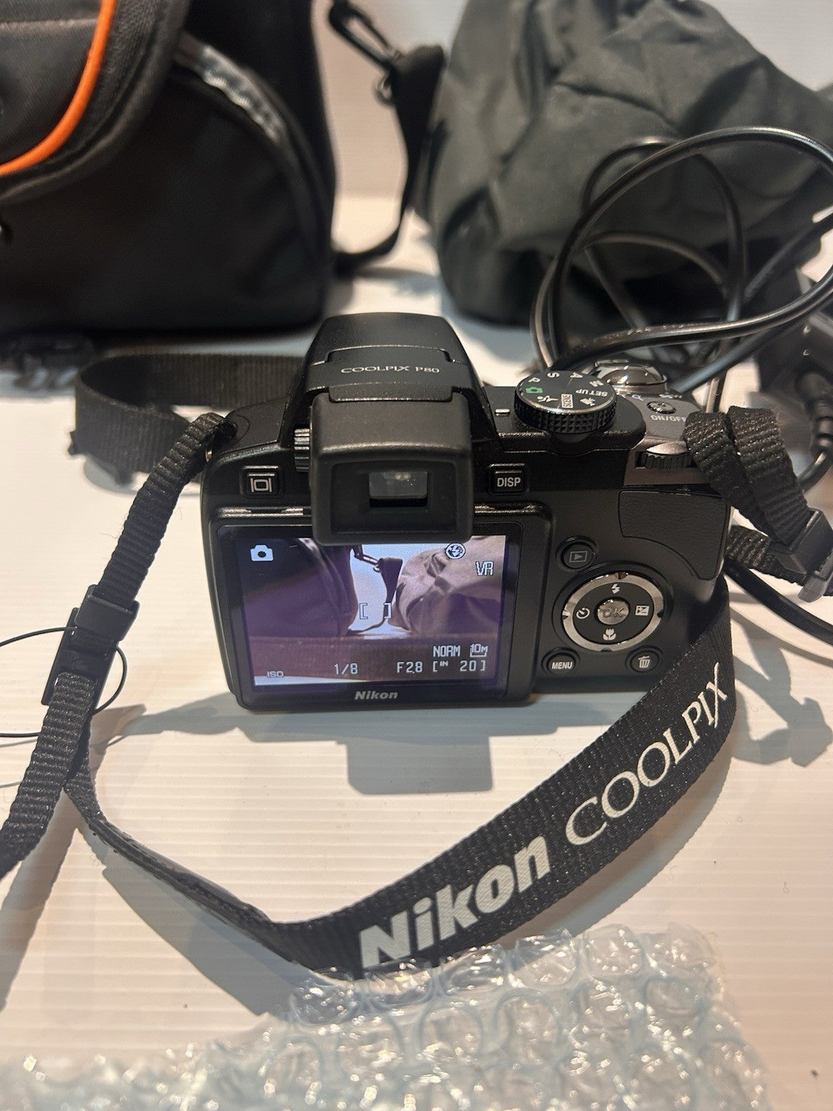 Nikon Coolpix P80 Camera 10.1MP w/ Charger & Nikon Bag With Rain Cover