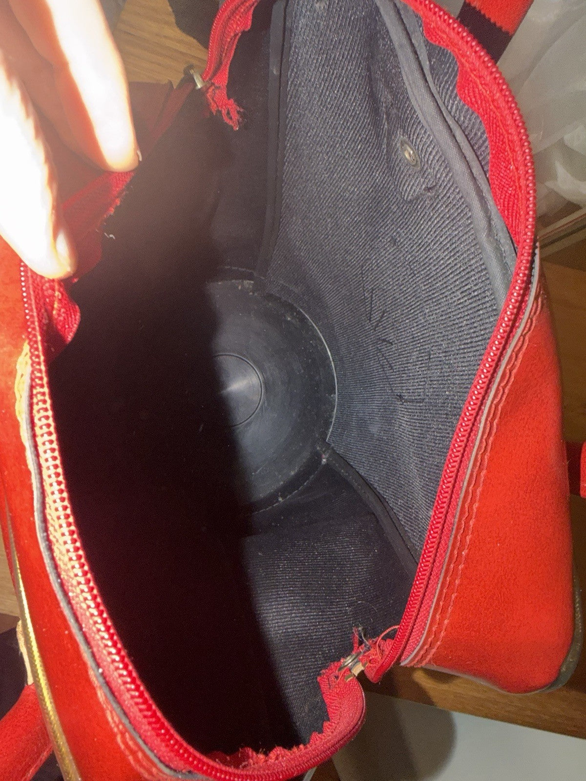 Vintage TOSCA Red Travel Bag Bowling Bag Retro Australian Luggage c1970s