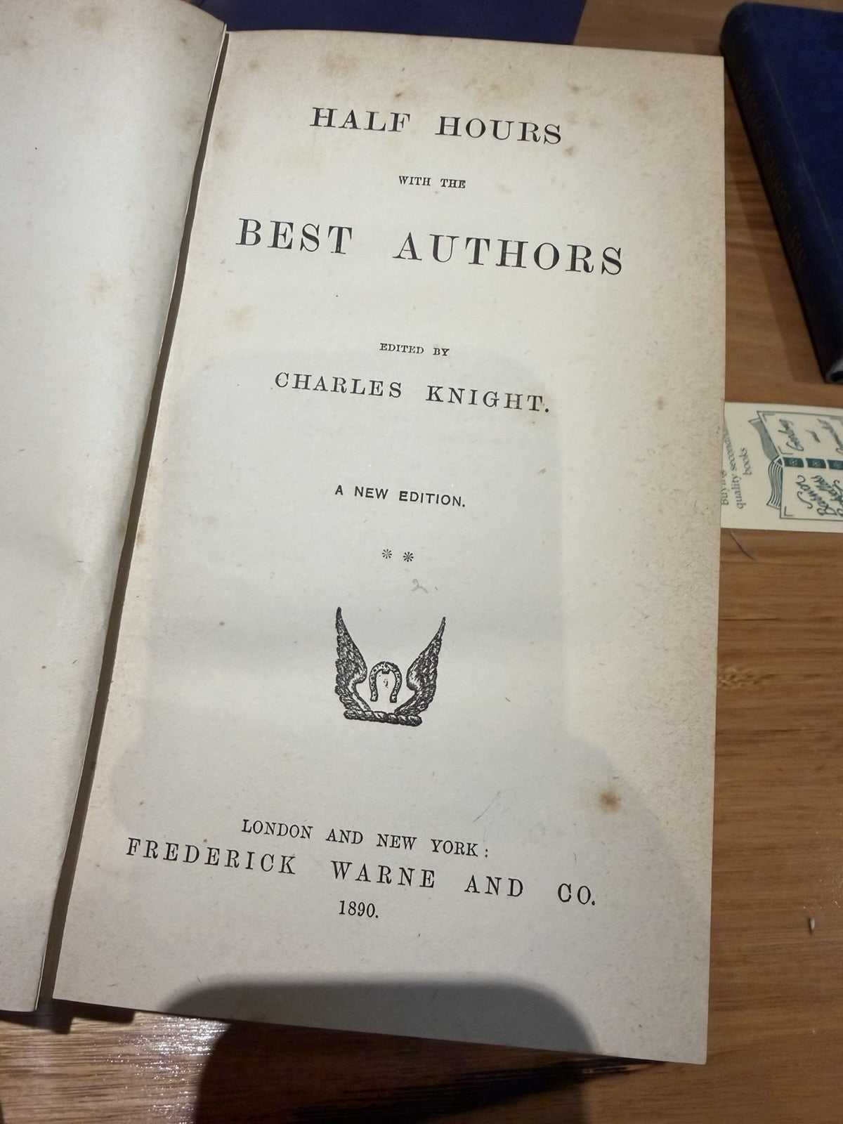 Charles Knight Half Hours With Best Authors 1890 2 Vol Set Victorian Antique