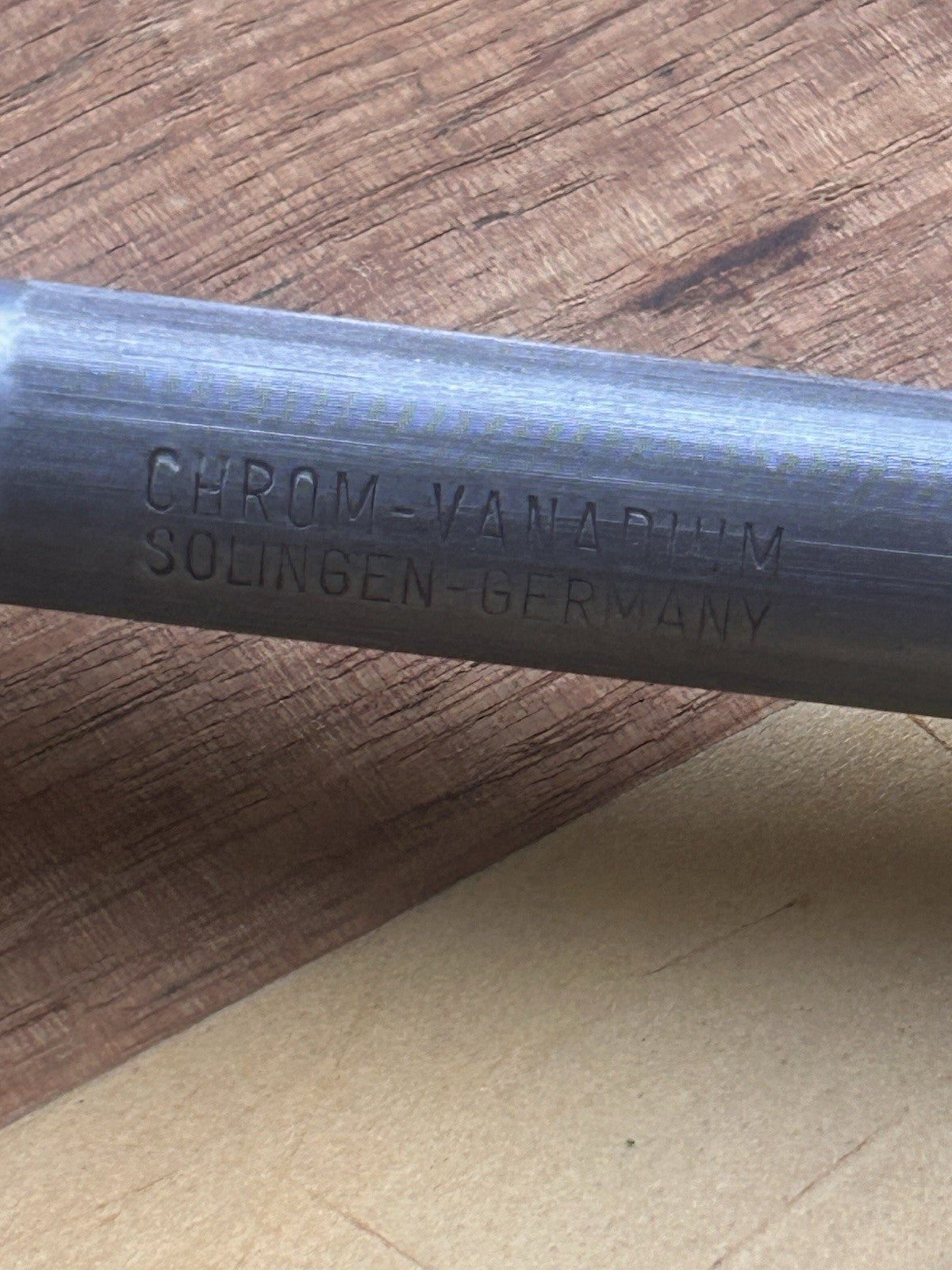 Vintage Solingen Abattoir Butcher’s Steel 16” Chrom-Vanadium Germany C1950s