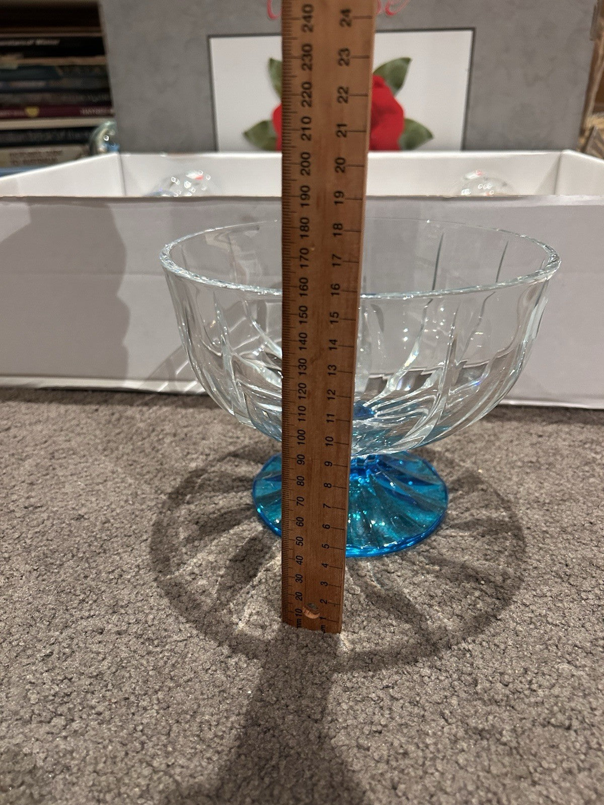 Le Rose Handmade Italian Crystal Dessert Set 7pc Macedonia Trix Boxed 