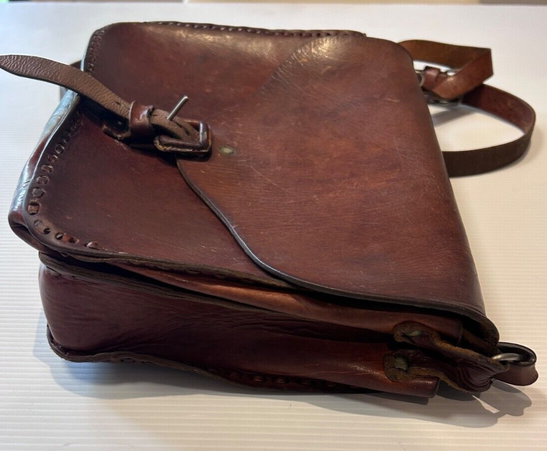 Vintage Handmade Leather Satchel – Rustic Brown Shoulder Bag