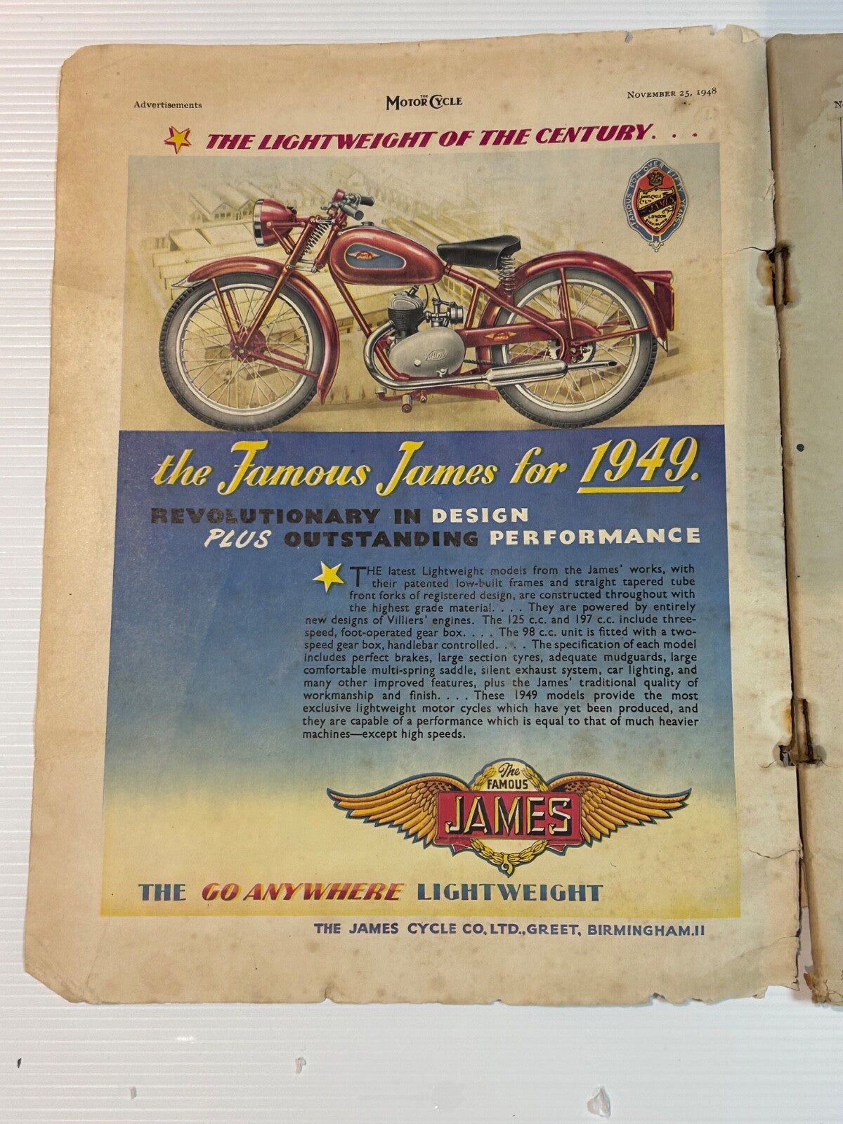 The Motor Cycle Magazine 1948 London Show Report BSA Norton Ariel ORIGINAL