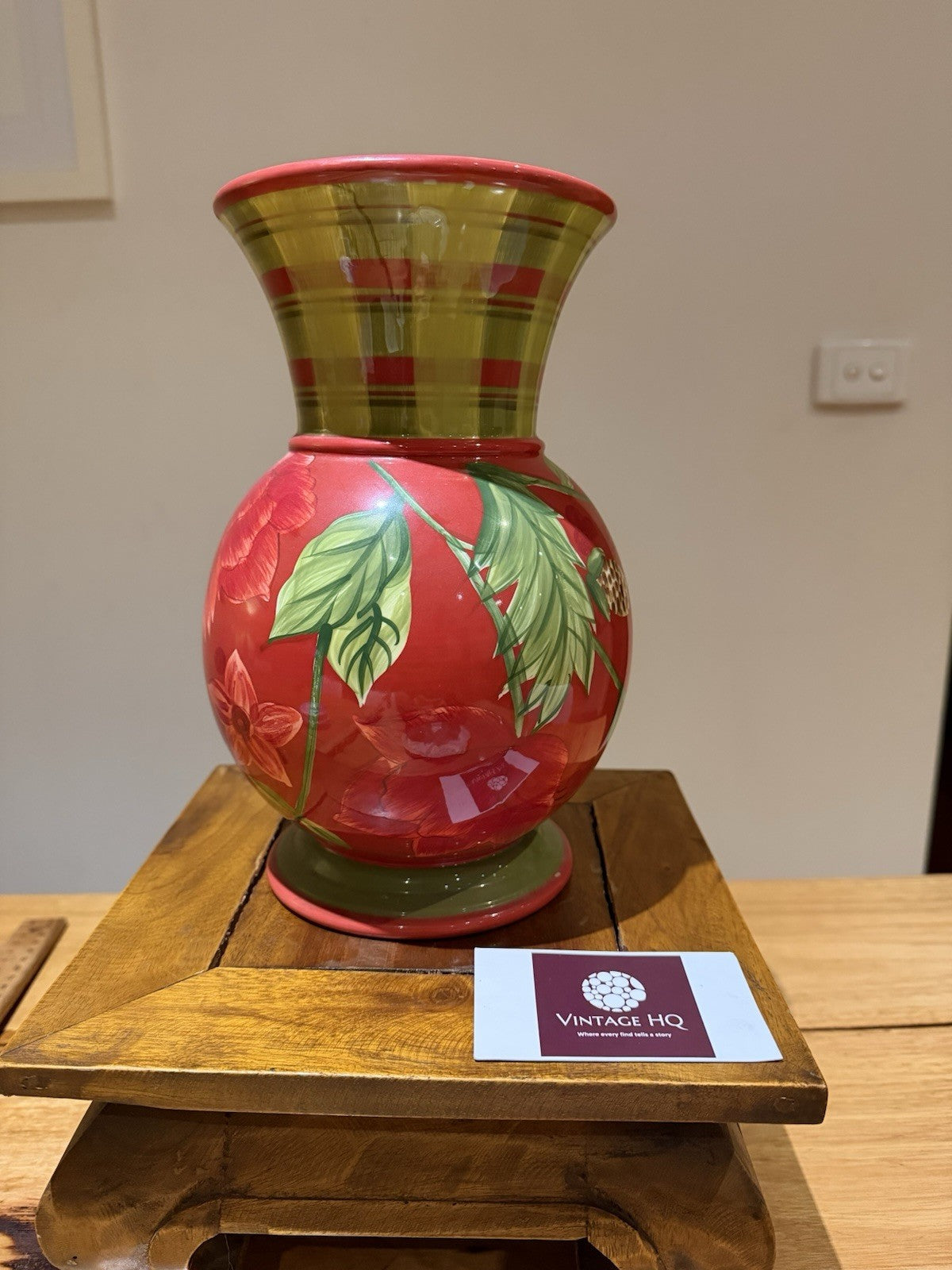 Royal Doulton Festive Home Vase 2004 Floral Red Large 27cm Display Piece
