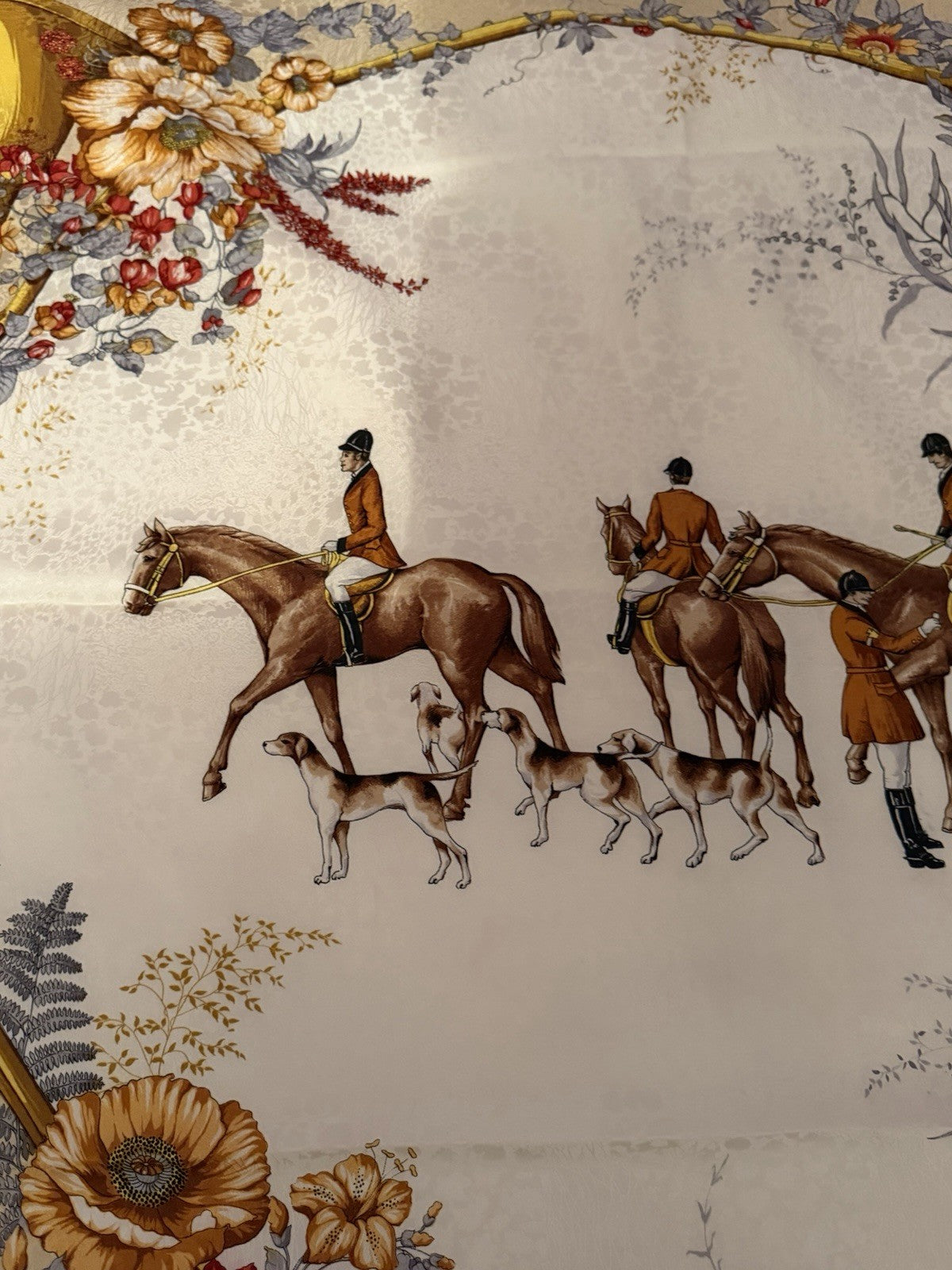 Renato Balestra Blu di Balestra Vintage Silk Scarf Equestrian Hunt Italy