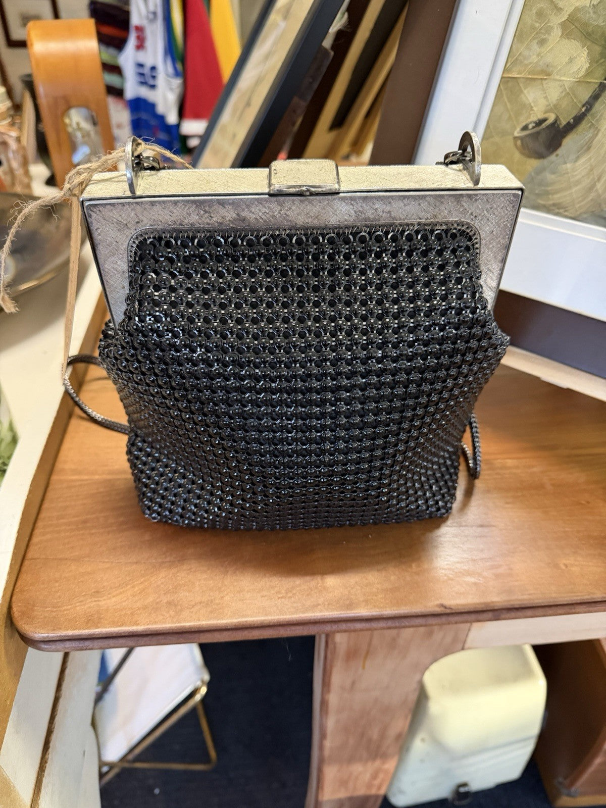 Vintage Oroton Black Mesh Evening Bag West Germany Purse Cocktail Handbag