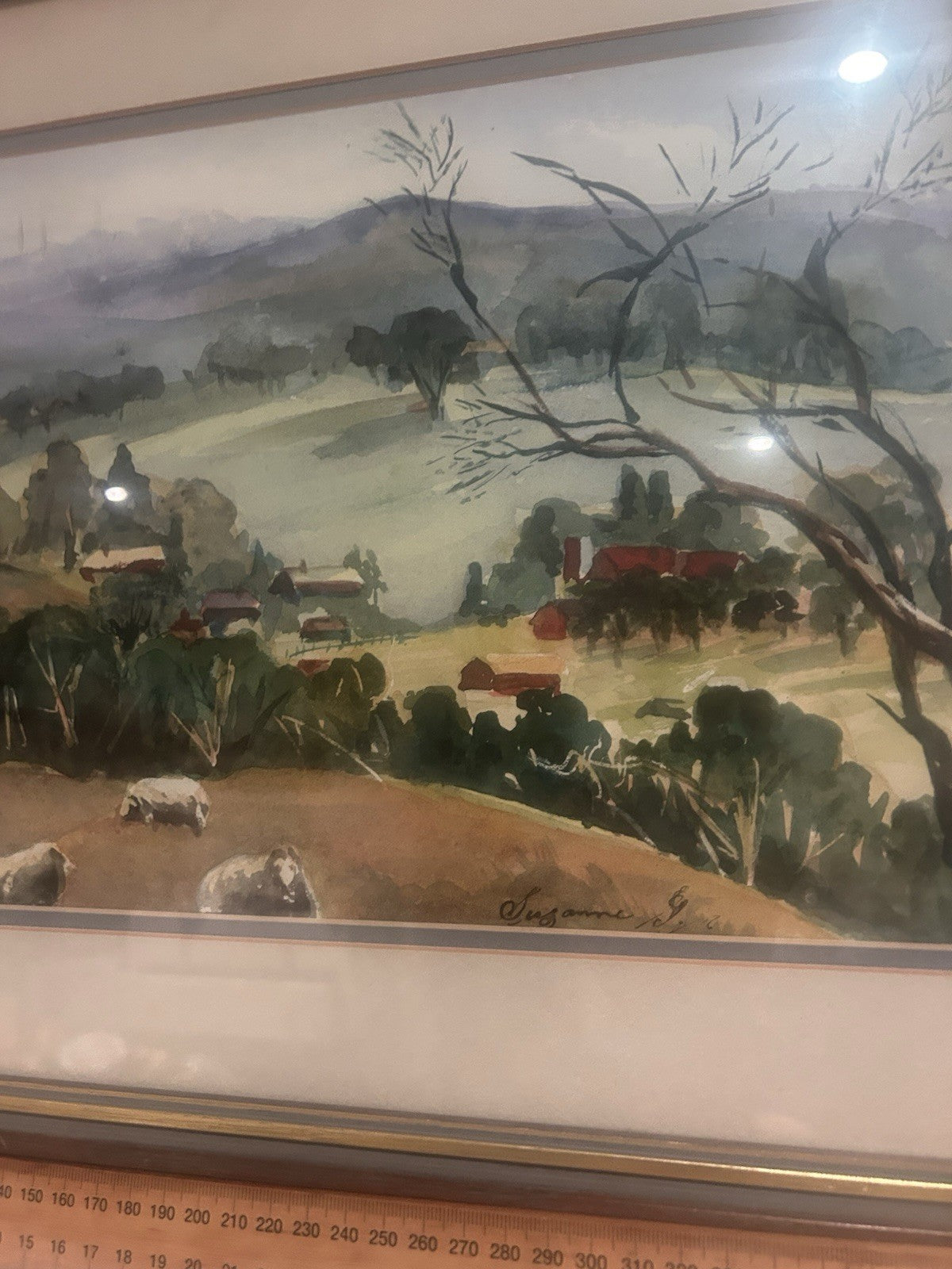 Mid Century Australian Watercolour Suzanne G Adelaide Hills Woodside Framed Art