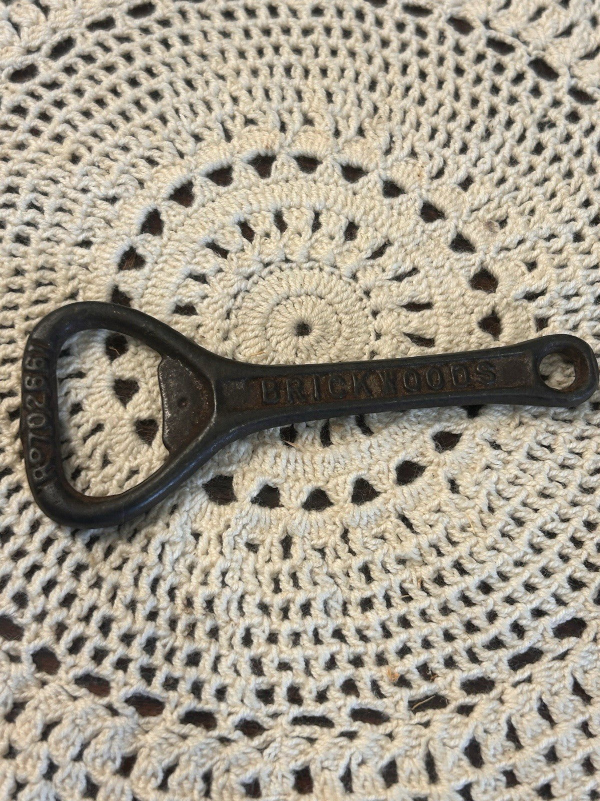 1923 Brickwoods Brewery Cast Iron Bottle Opener Reg Design 702661 Barware