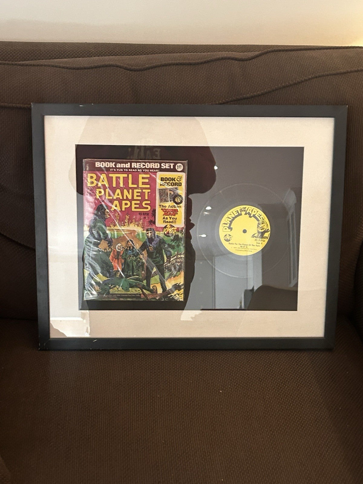 Battle for the Planet of the Apes 1975 Book & Record Set Framed Power Records
